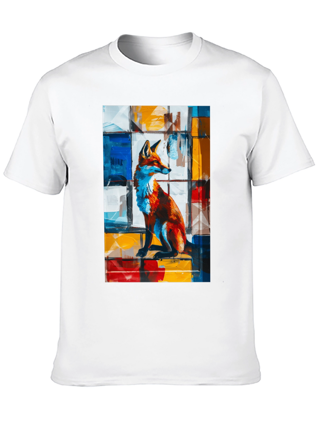 Abstract Fox Graphic T-Shirt