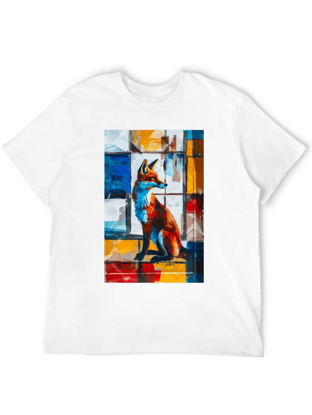 Abstract Fox Graphic T-Shirt