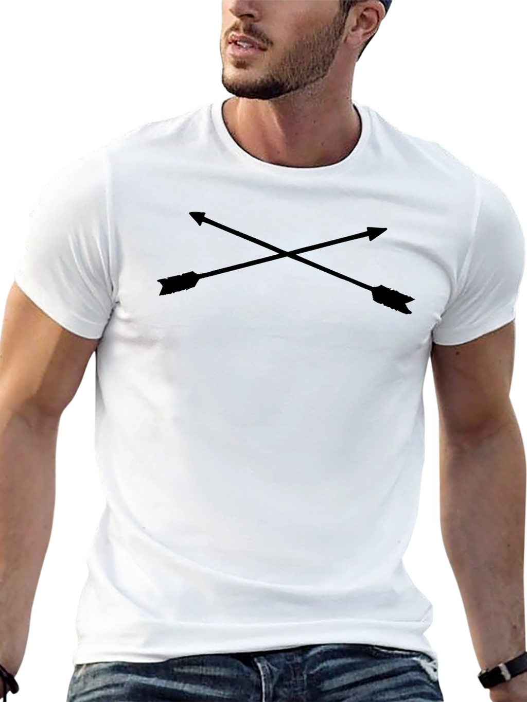 Mens Black Arrow Graphic Tee - Casual Comfort