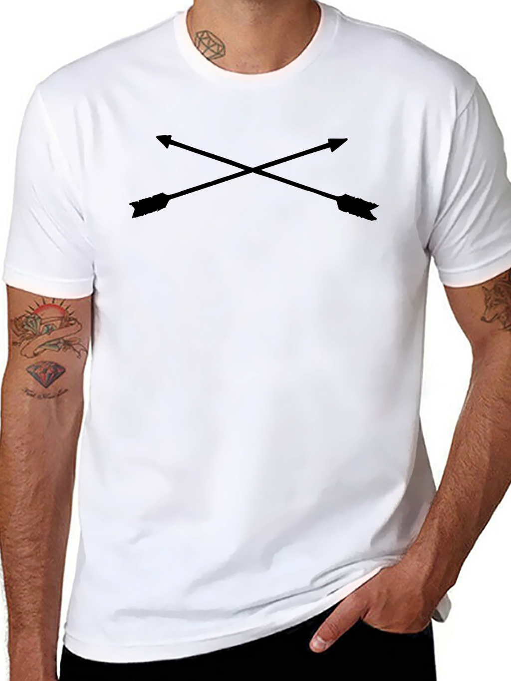Mens Black Arrow Graphic Tee - Casual Comfort