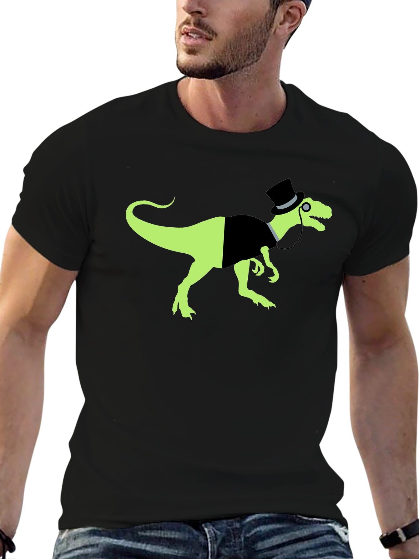 Dapper Dino Graphic T-Shirt - Black