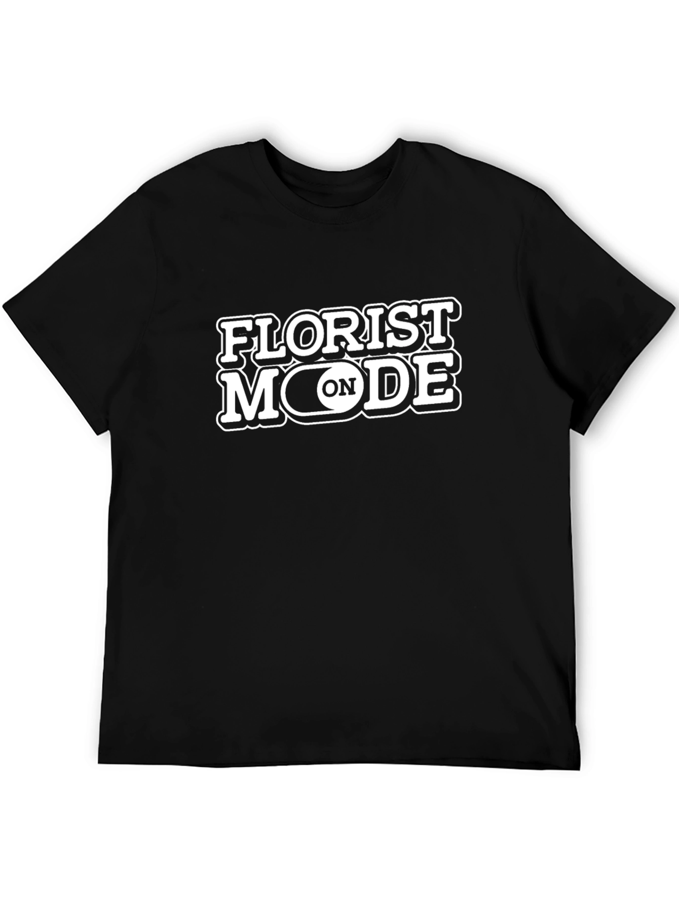 Florist Mode On Black T-Shirt - Trendy Floral Design