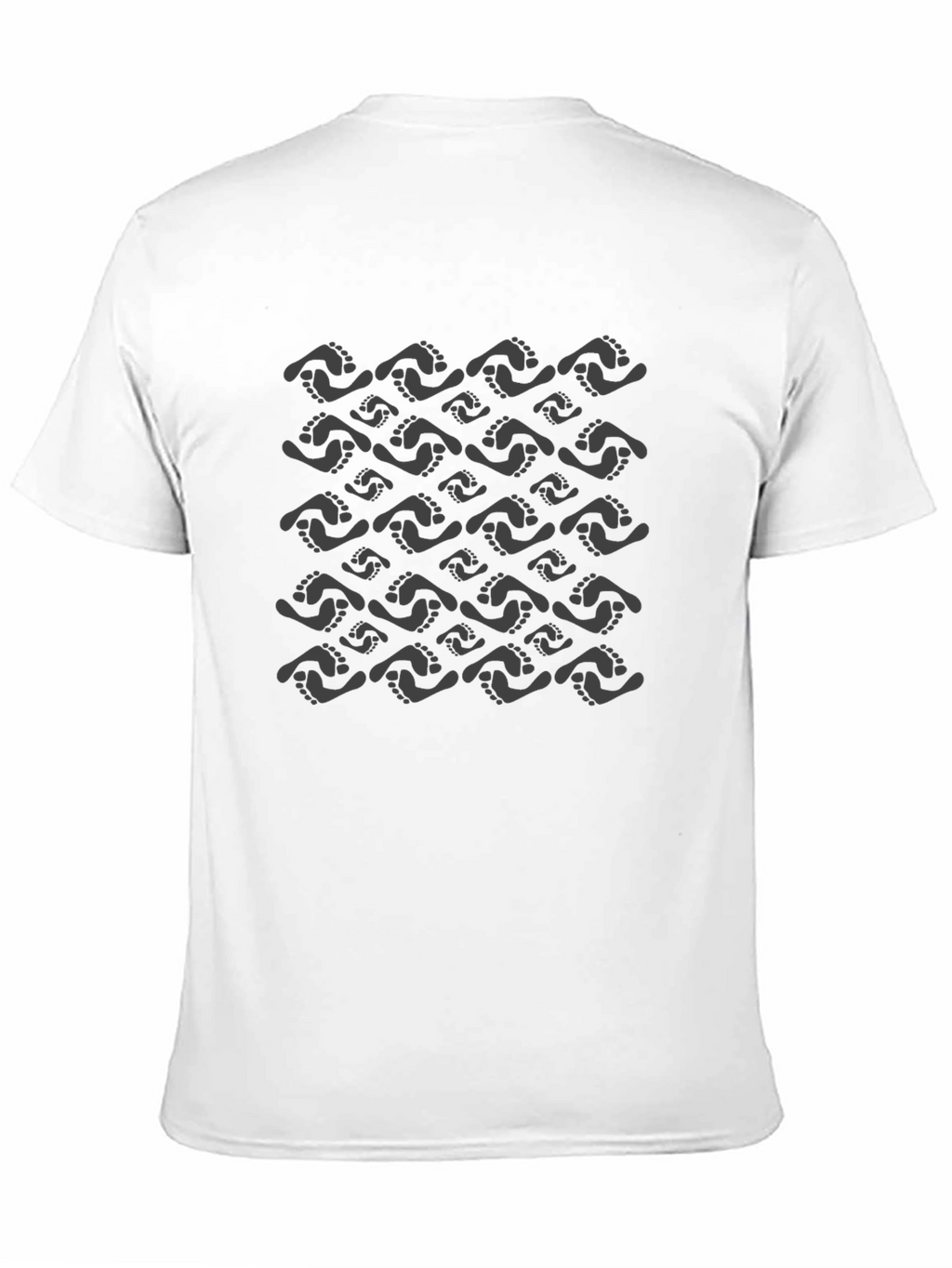 Footprint Pattern Black T-Shirt