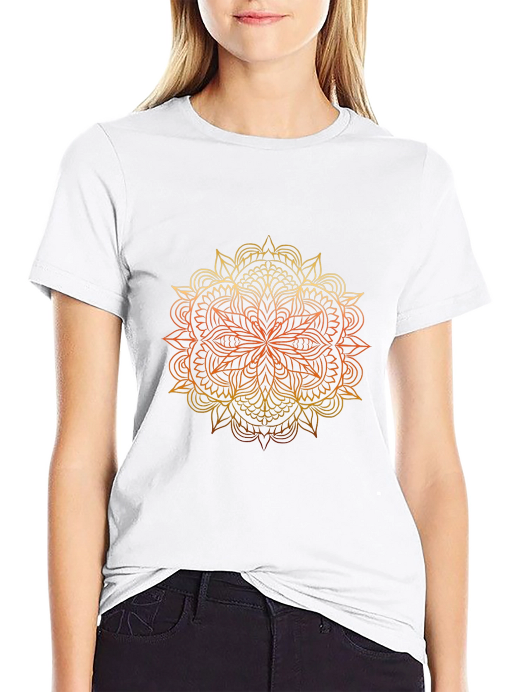 Mandala Graphic Print Black T-Shirt