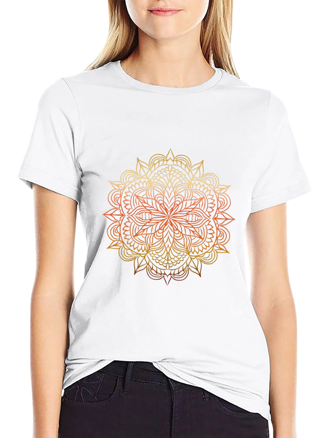 Mandala Graphic Print Black T-Shirt