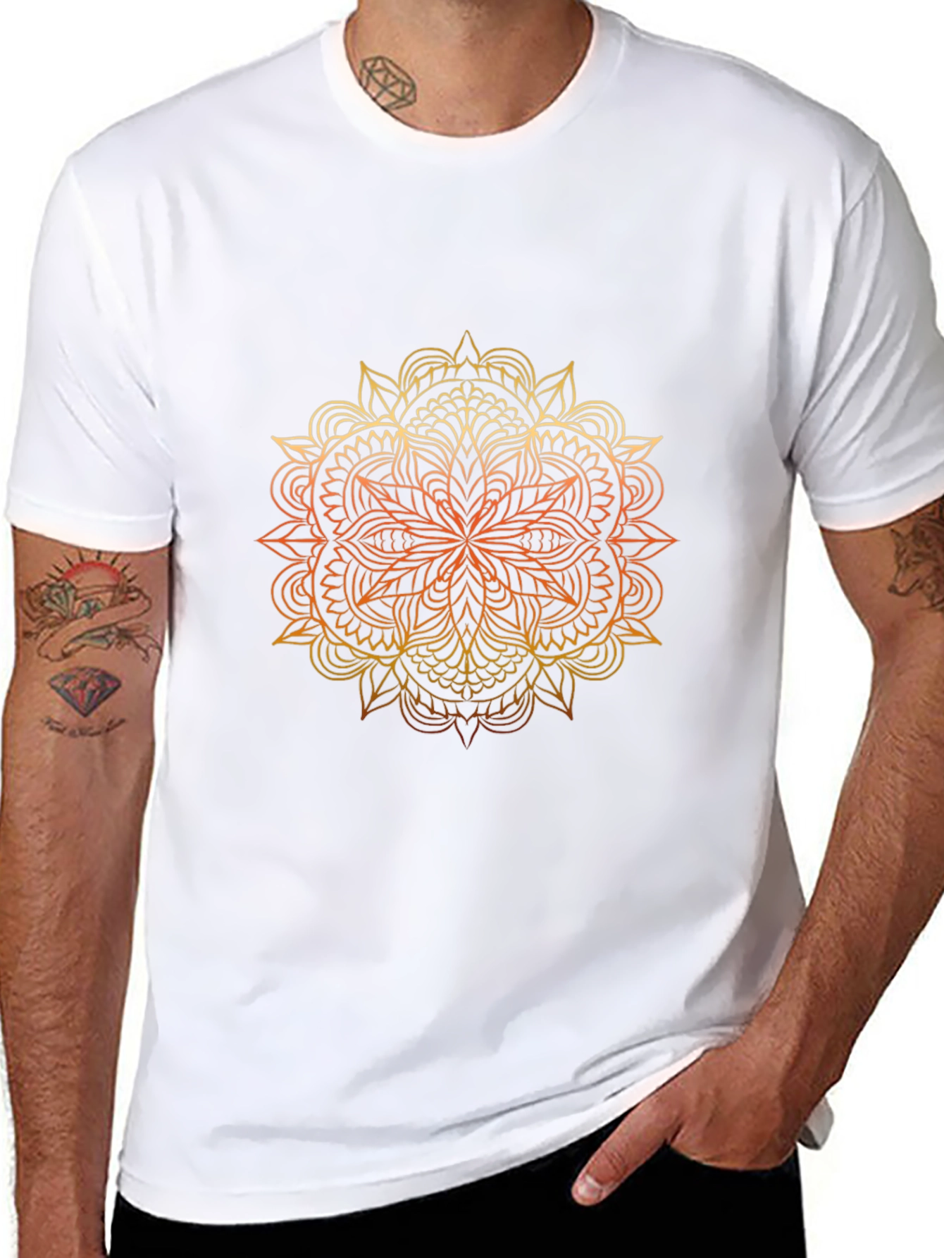 Mandala Graphic Print Black T-Shirt