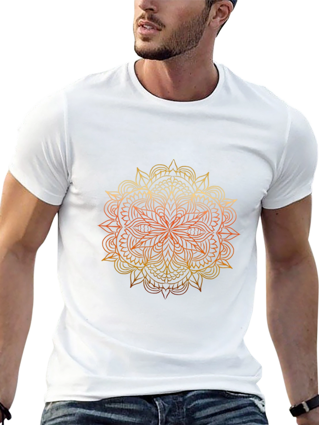 Mandala Graphic Print Black T-Shirt