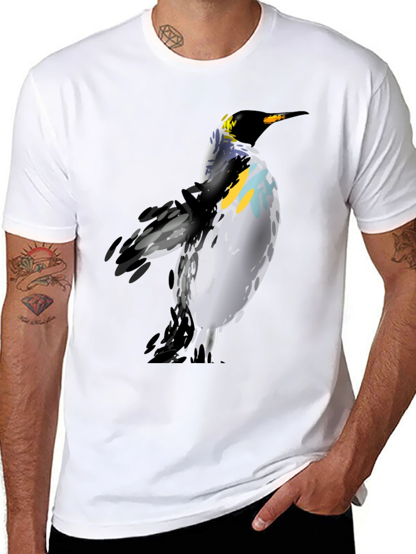Penguin Graphic Print Black T-Shirt
