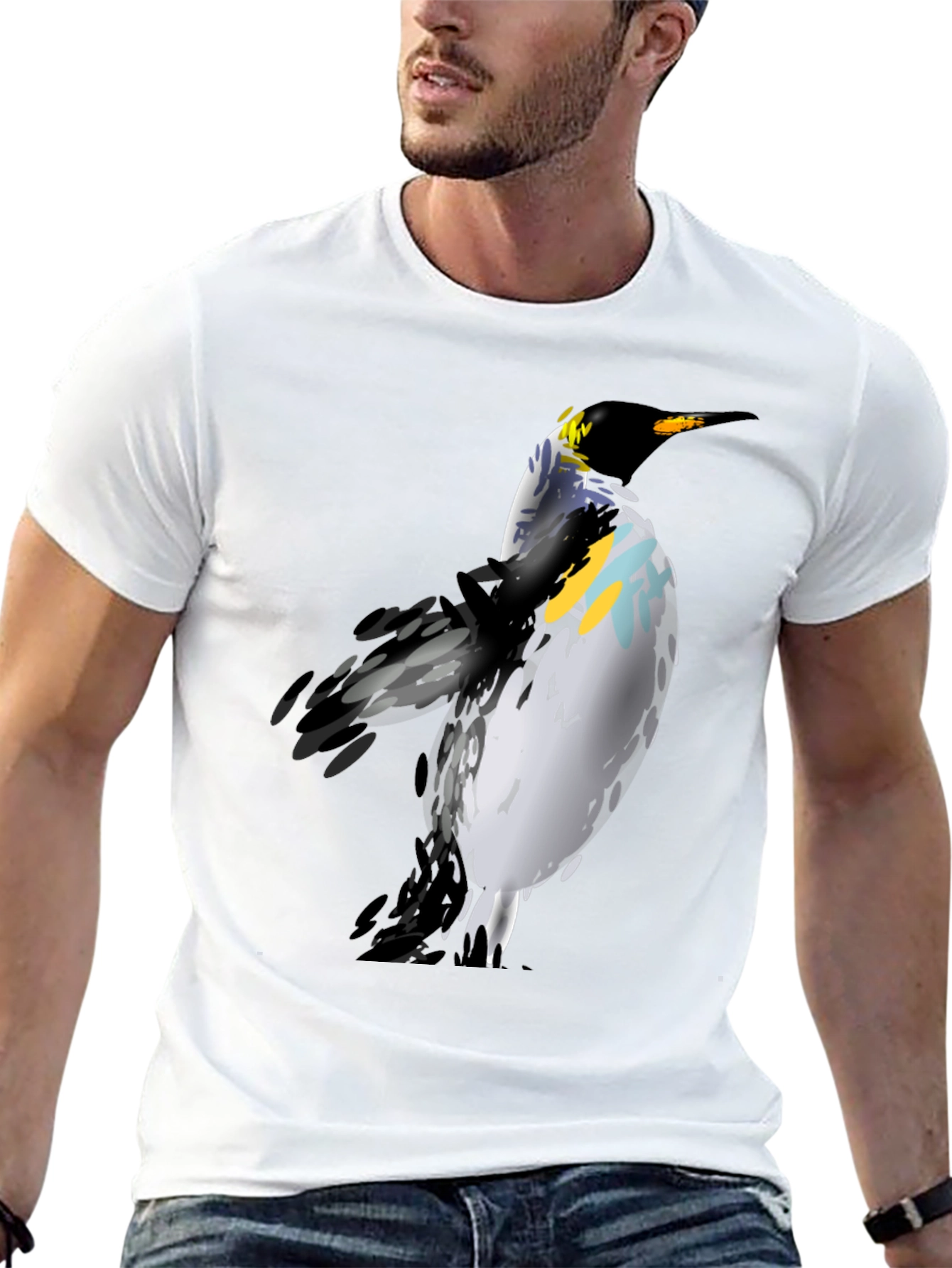 Penguin Graphic Print Black T-Shirt