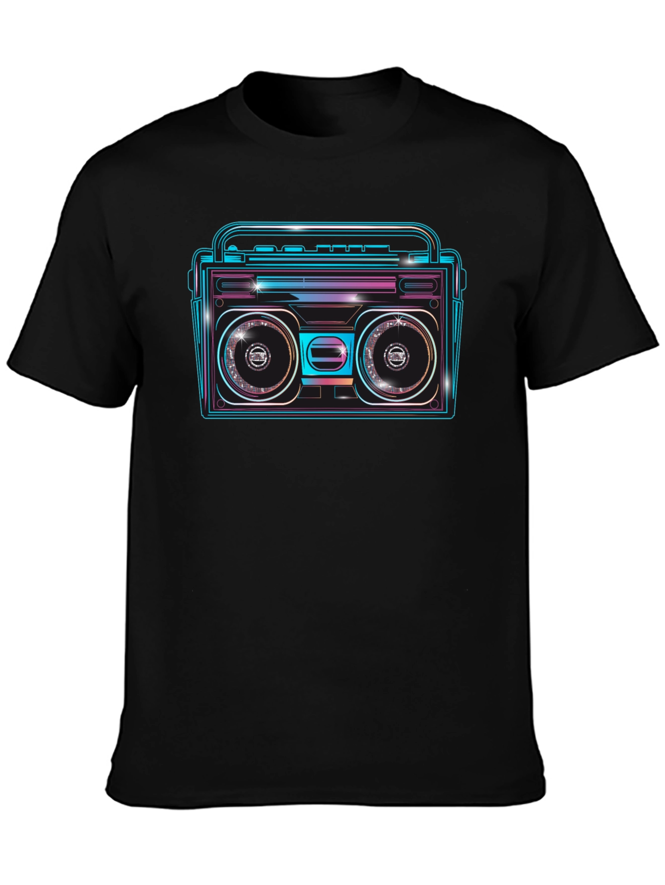Retro Boombox Graphic Tee - Vintage Style Shirt