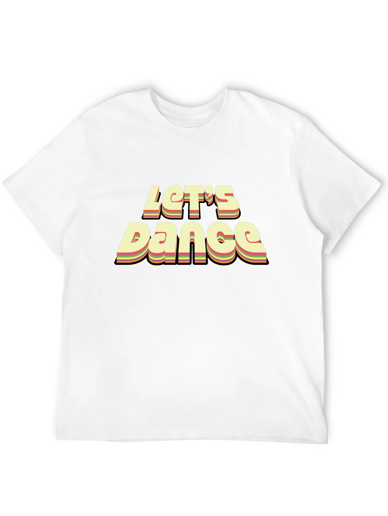 Retro Lets Dance Graphic Black T-Shirt