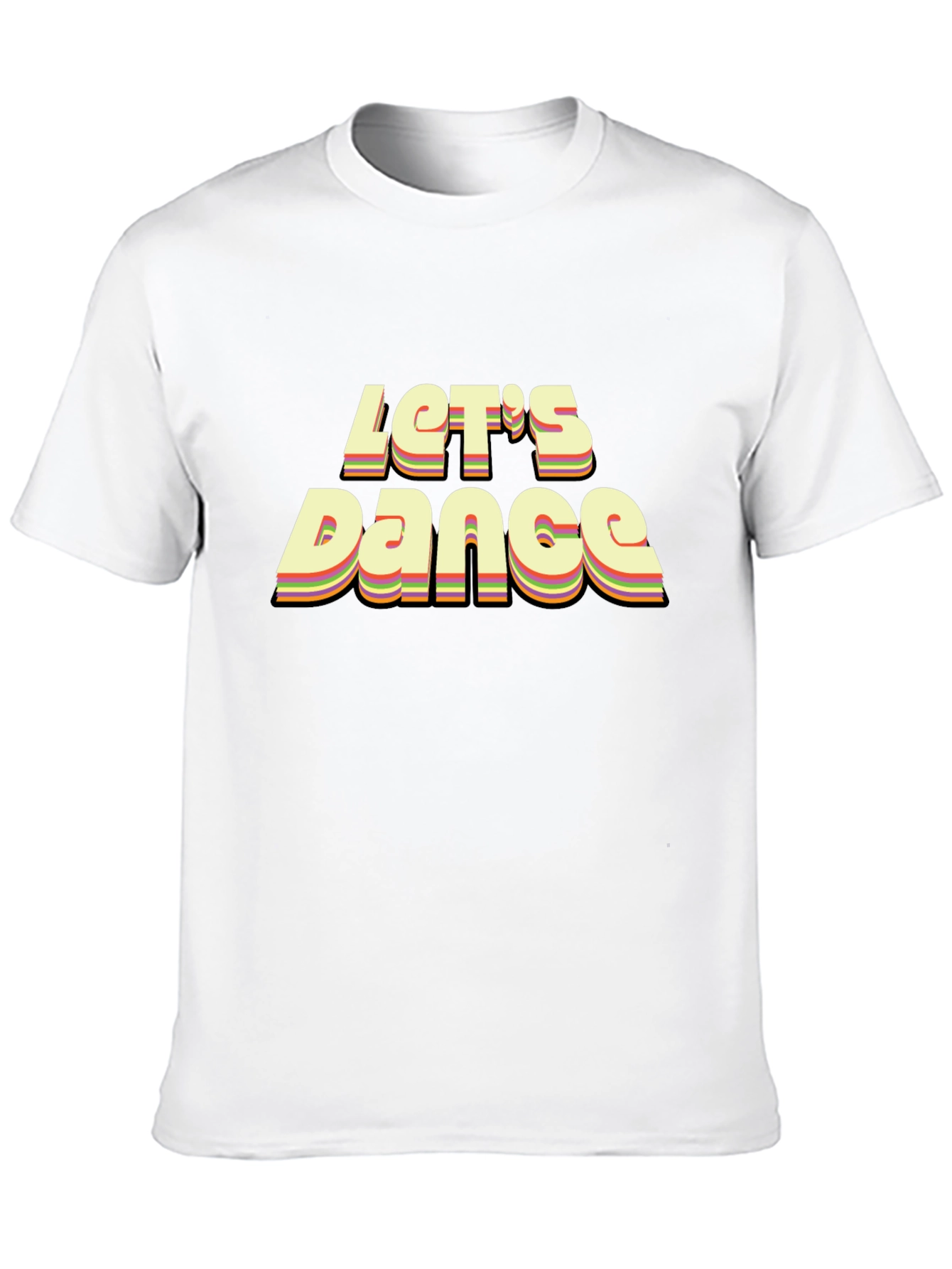 Retro Lets Dance Graphic Black T-Shirt