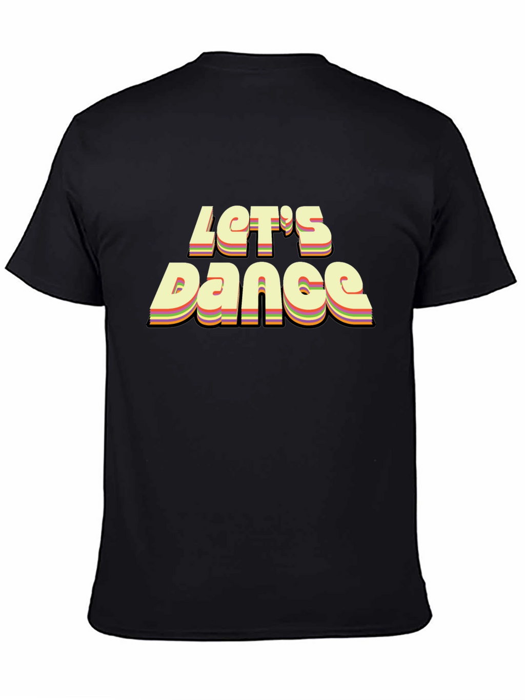 Retro Lets Dance Graphic Black T-Shirt