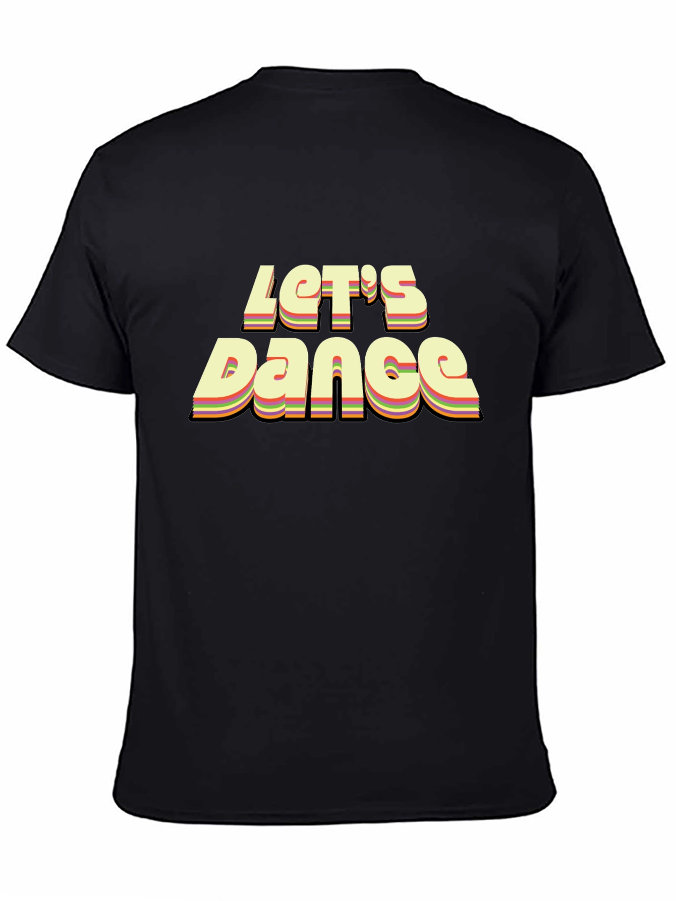 Retro Lets Dance Graphic Black T-Shirt