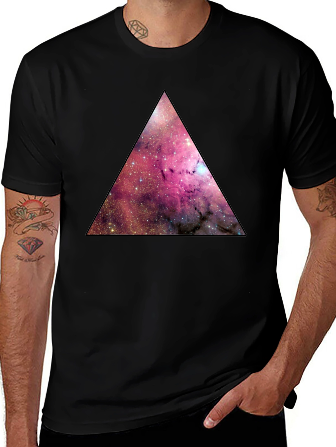 Galaxy Triangle Graphic Tee - Mens Black T-Shirt
