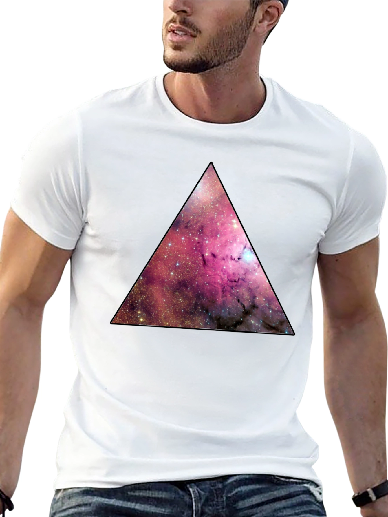 Galaxy Triangle Graphic Tee - Mens Black T-Shirt