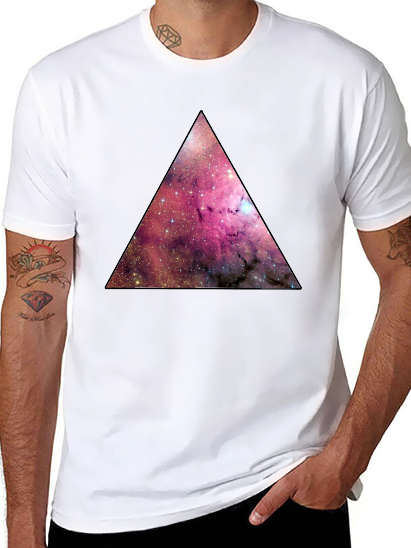 Galaxy Triangle Graphic Tee - Mens Black T-Shirt