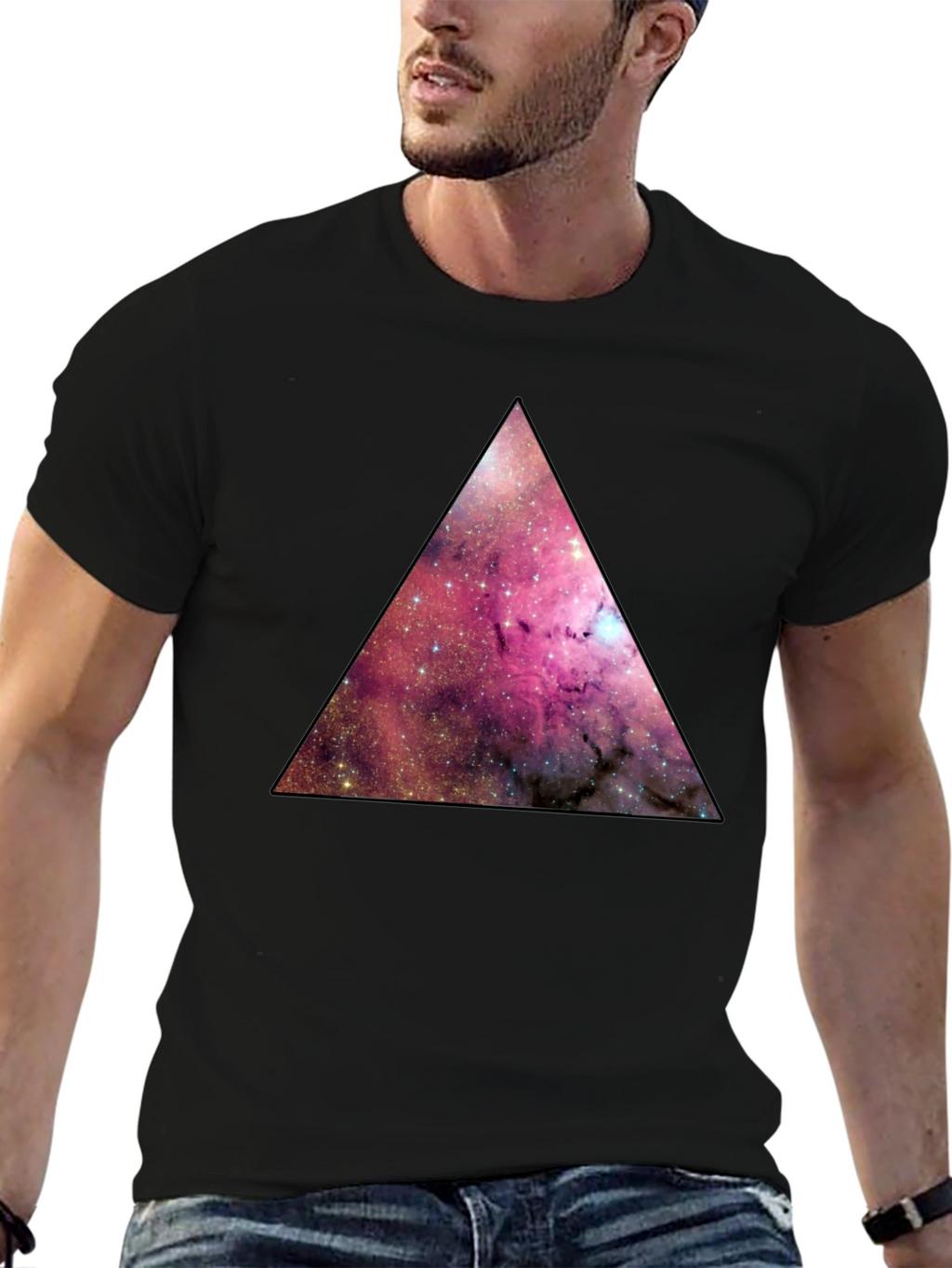 Galaxy Triangle Graphic Tee - Mens Black T-Shirt