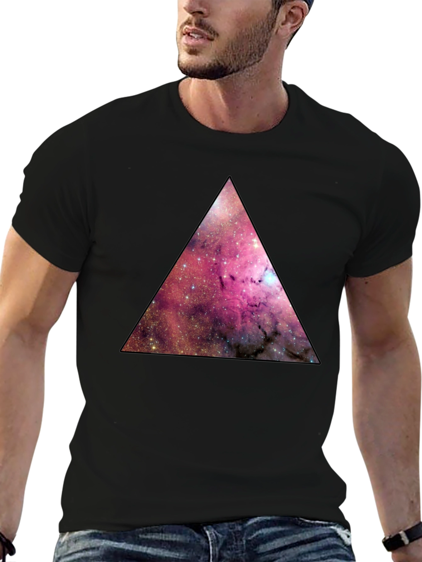 Galaxy Triangle Graphic Tee - Mens Black T-Shirt