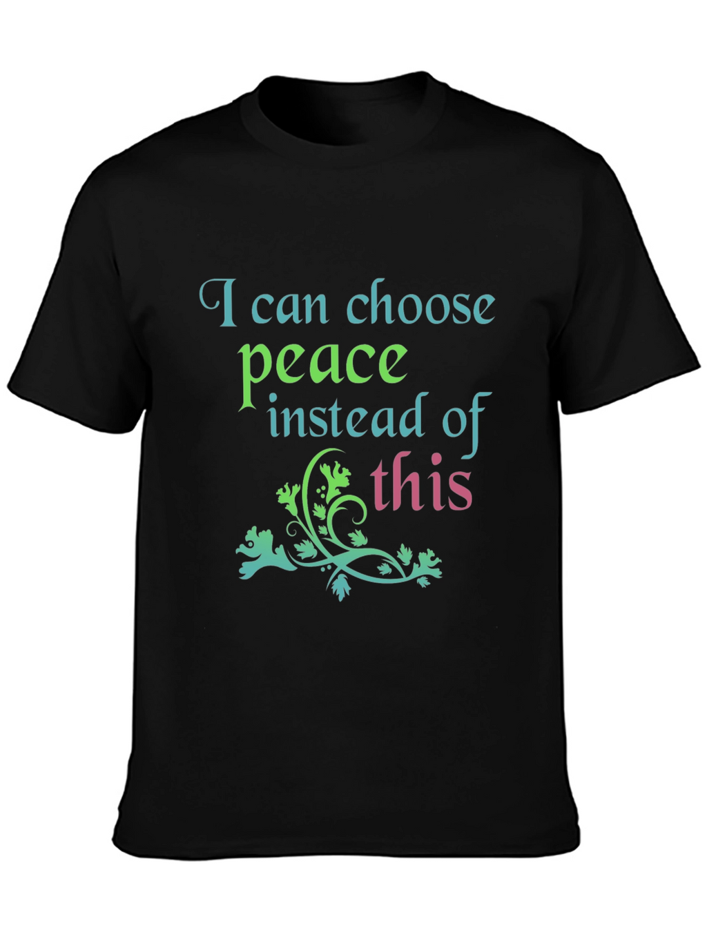 Peace Graphic Tee - Black Cotton Blend
