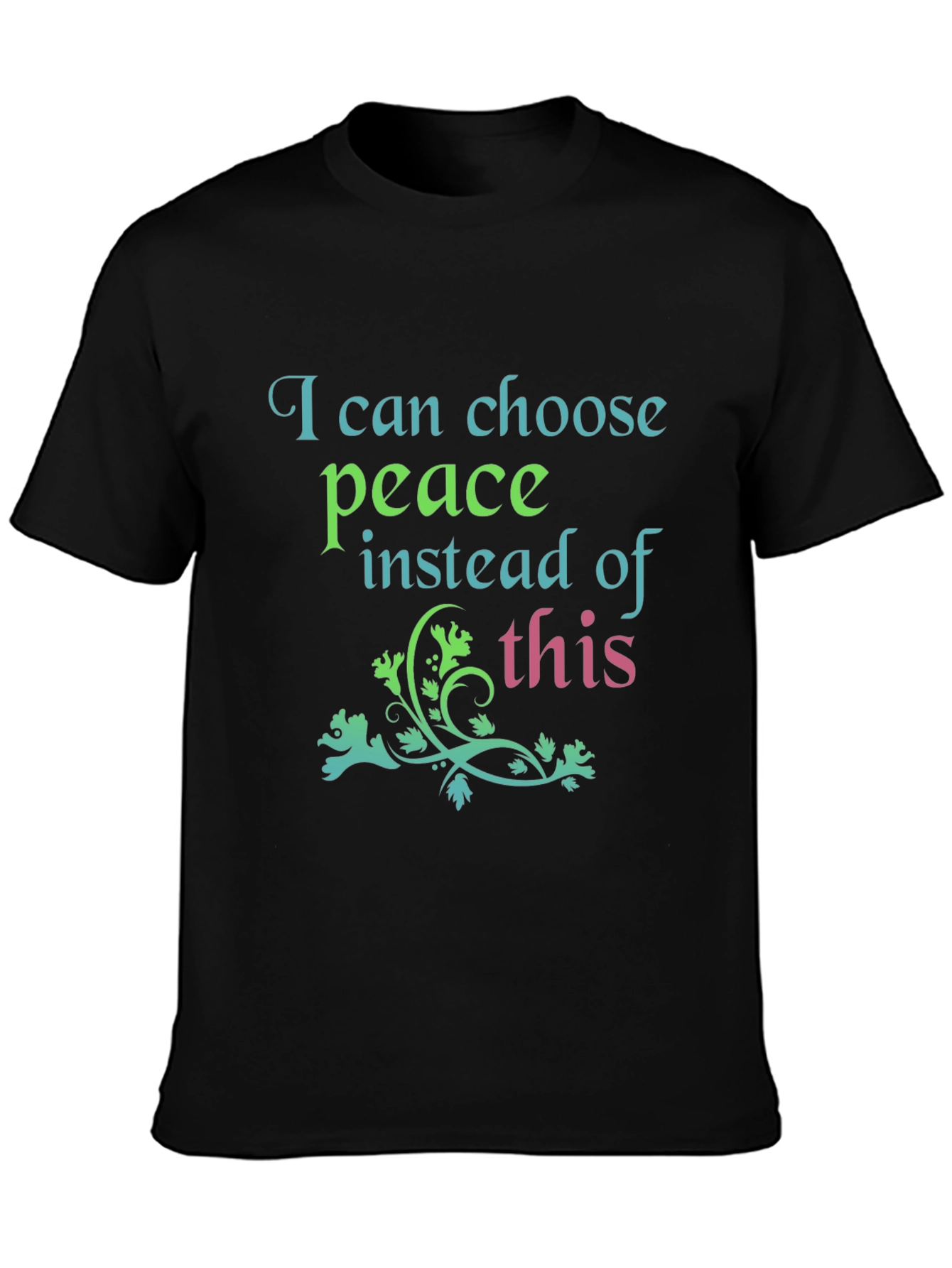 Peace Graphic Tee - Black Cotton Blend