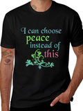 Peace Graphic Tee - Black Cotton Blend