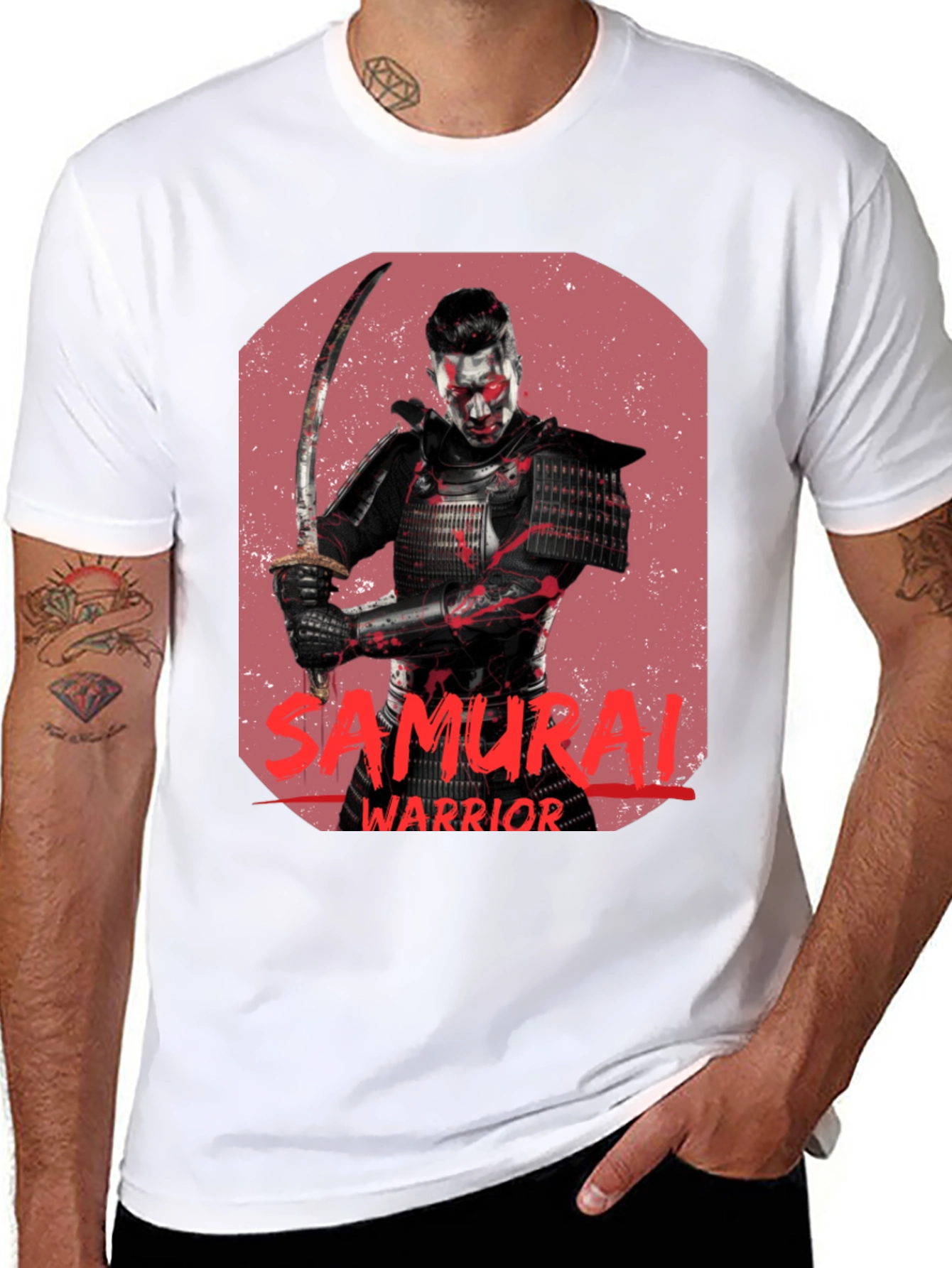 Samurai Warrior Graphic T-Shirt - Bold Edgy Design