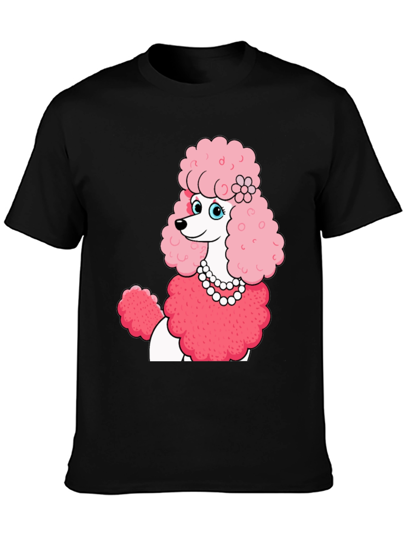 Poodle T-Shirt: Cartoon Pink Dog Tee