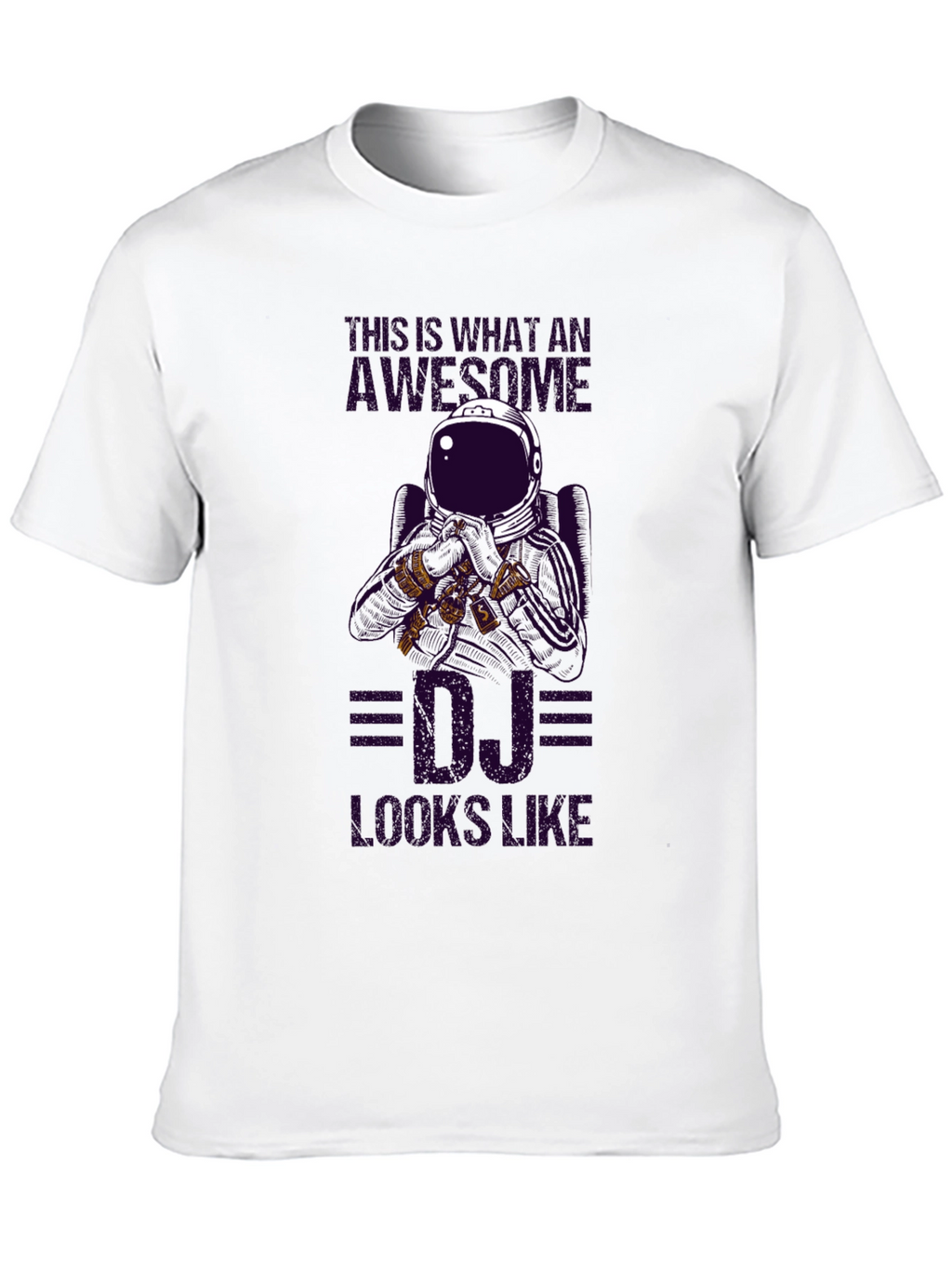 Awesome DJ Astronaut Graphic T-Shirt