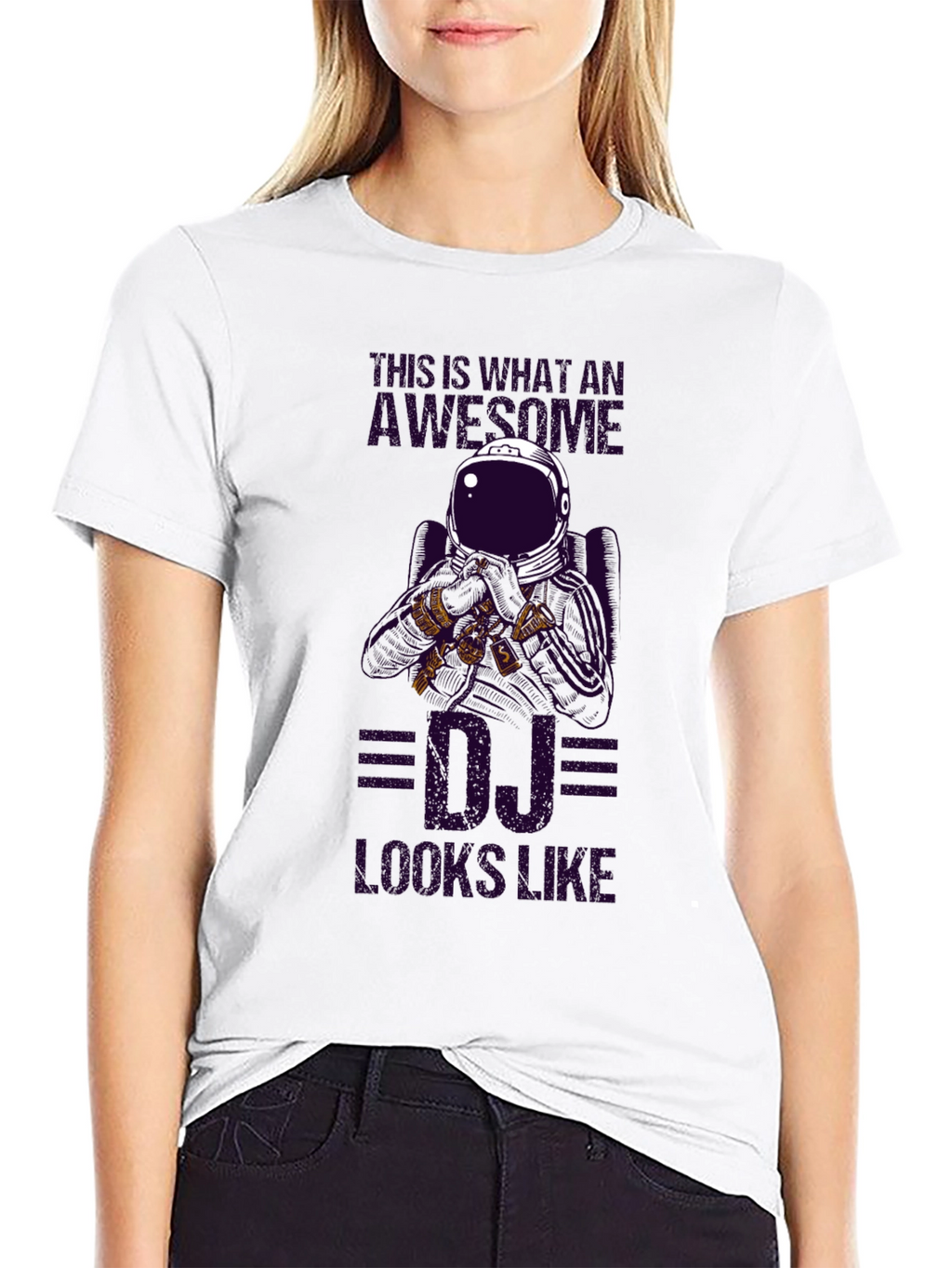 Awesome DJ Astronaut Graphic T-Shirt