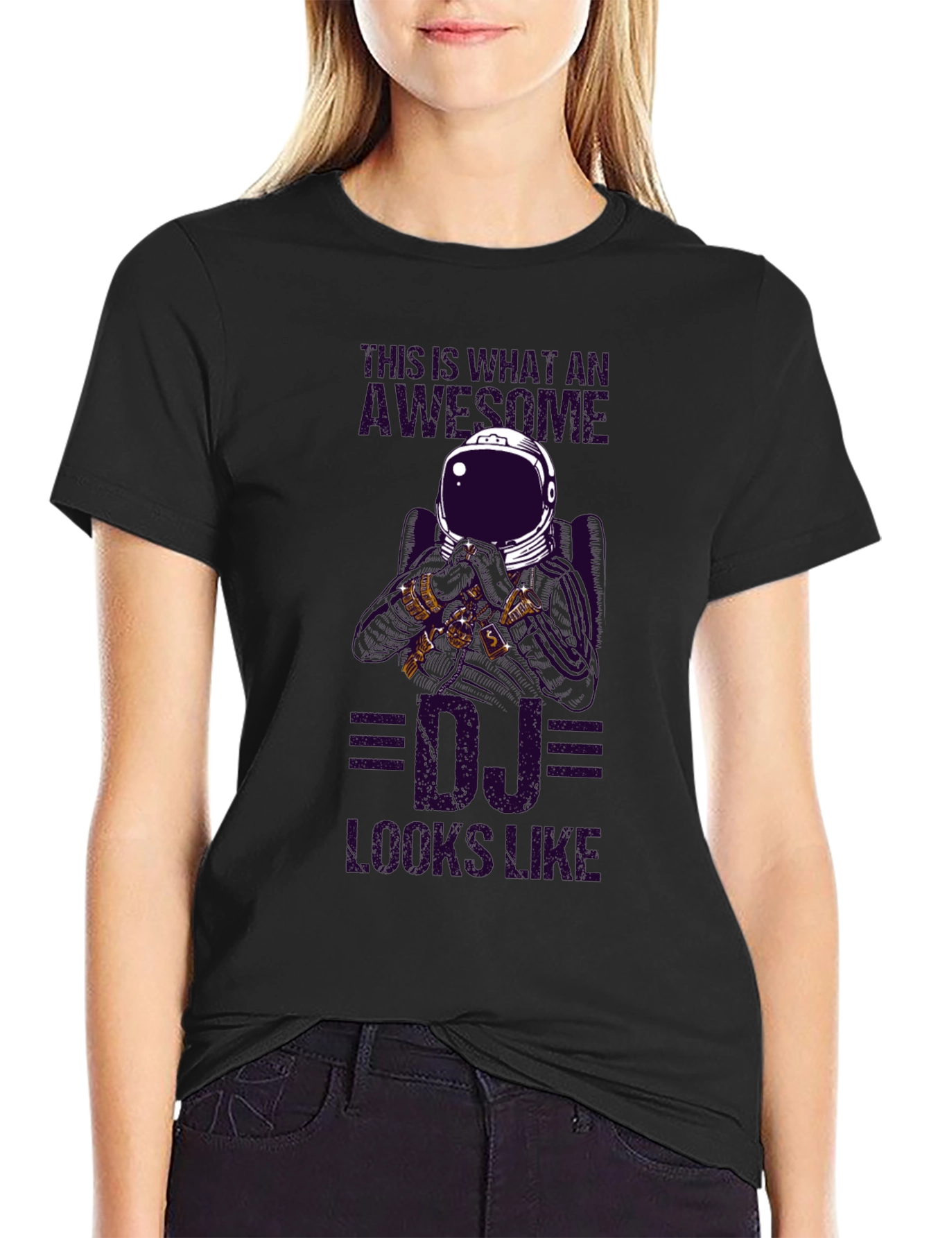 Awesome DJ Astronaut Graphic T-Shirt
