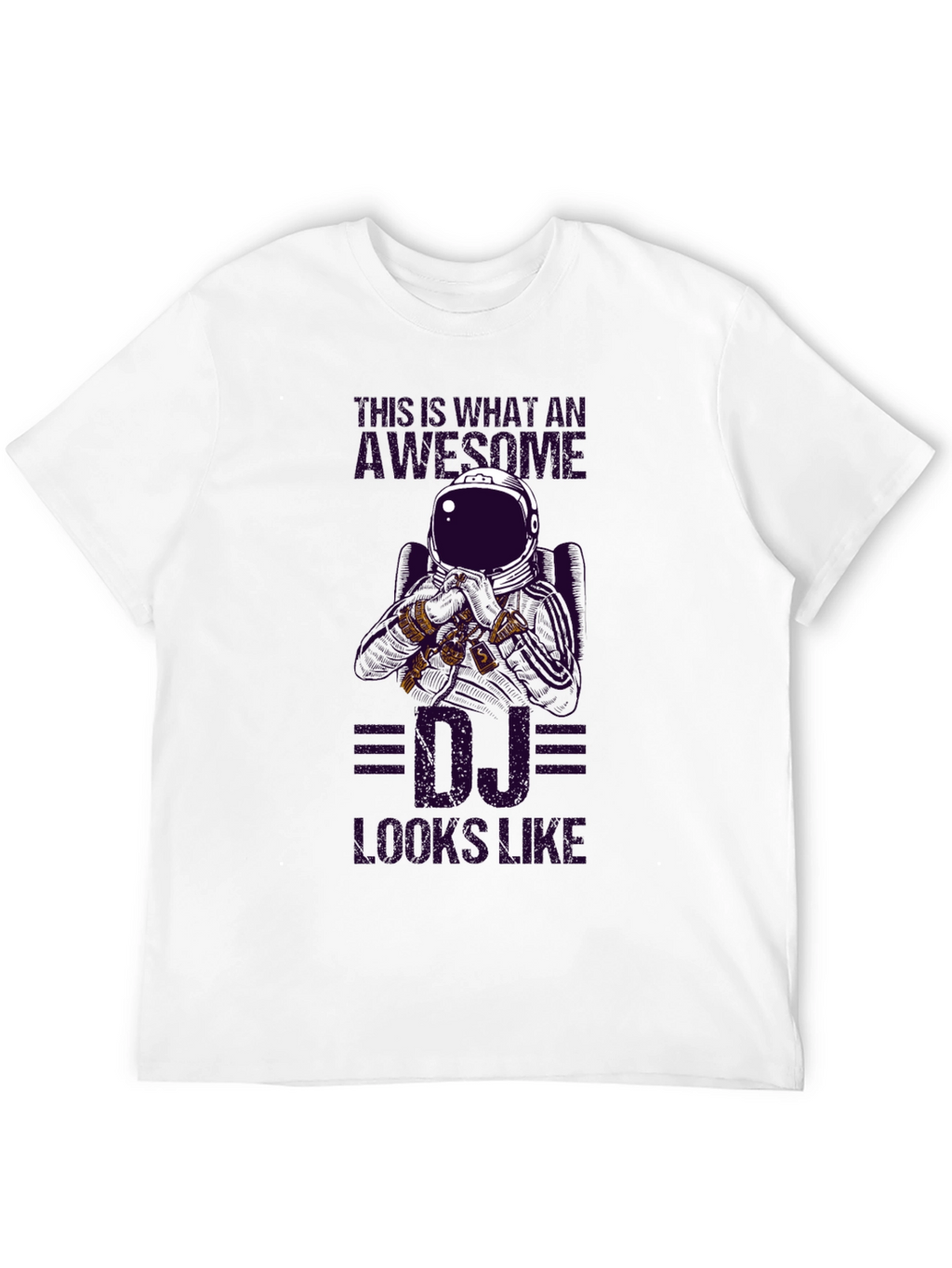Awesome DJ Astronaut Graphic T-Shirt