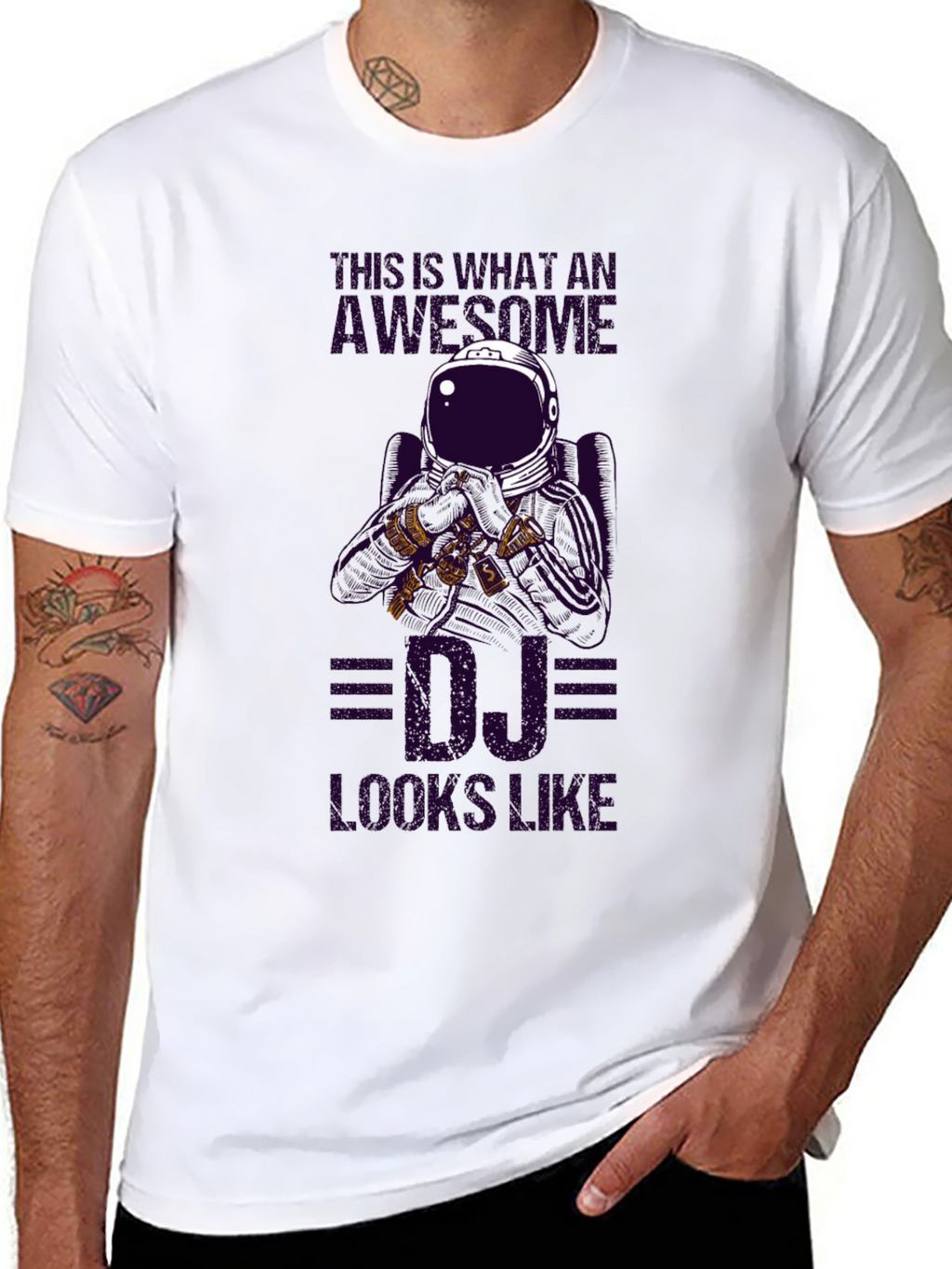 Awesome DJ Astronaut Graphic T-Shirt