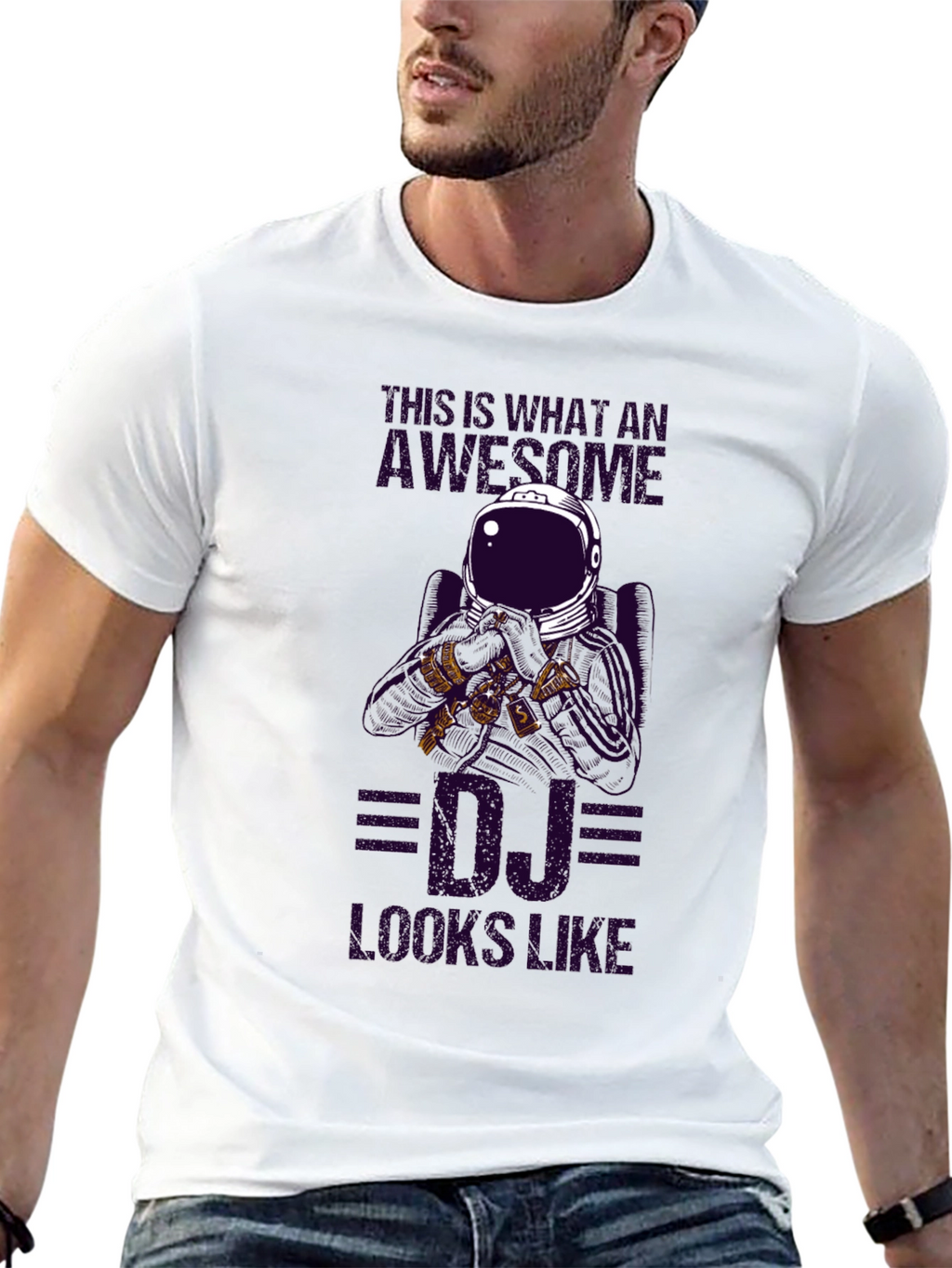 Awesome DJ Astronaut Graphic T-Shirt