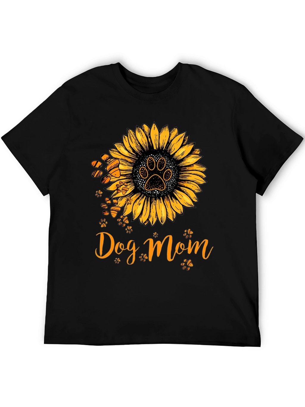 Dog Mom Sunflower Paw Print Graphic Tee