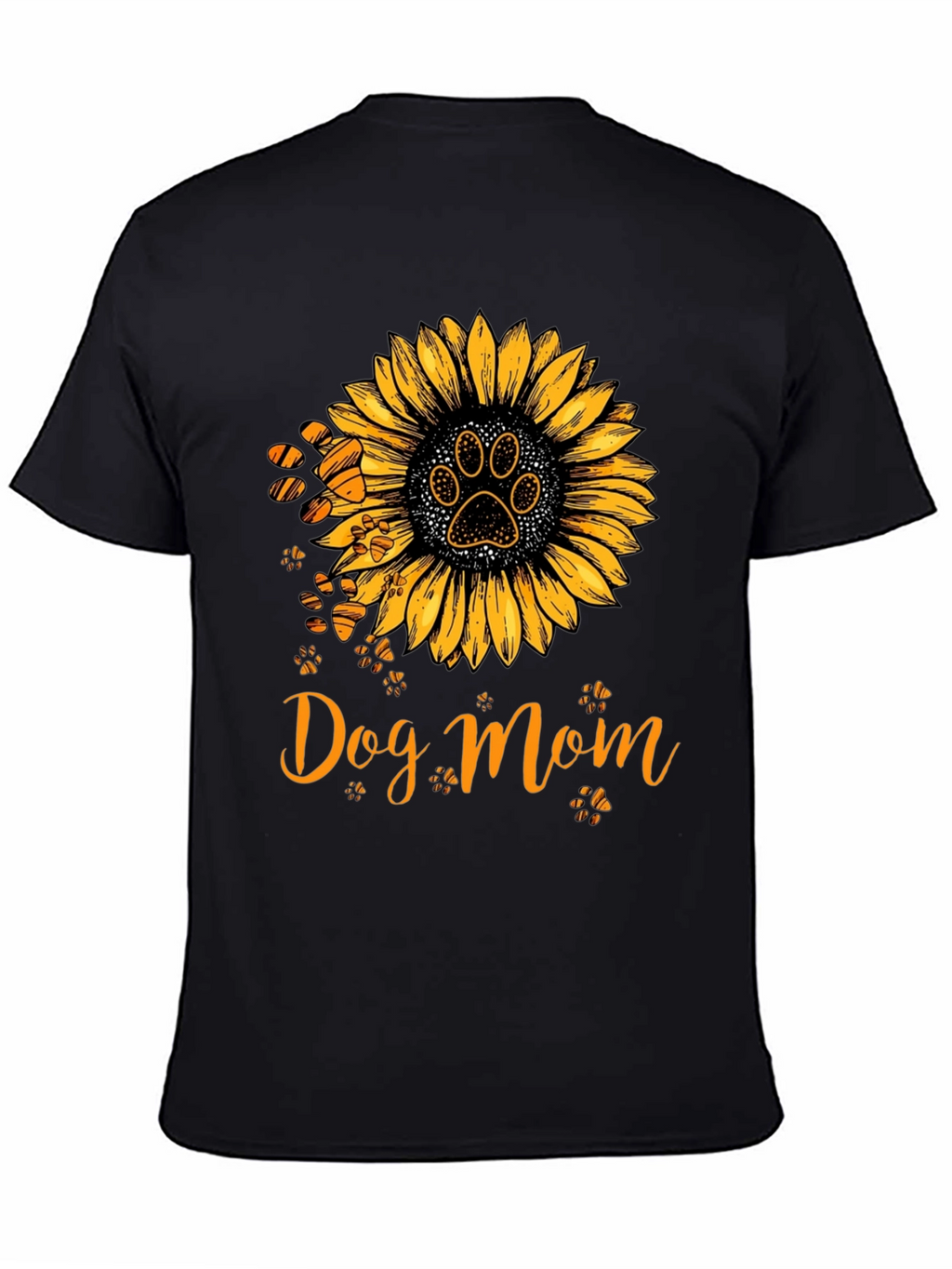Dog Mom Sunflower Paw Print Graphic Tee