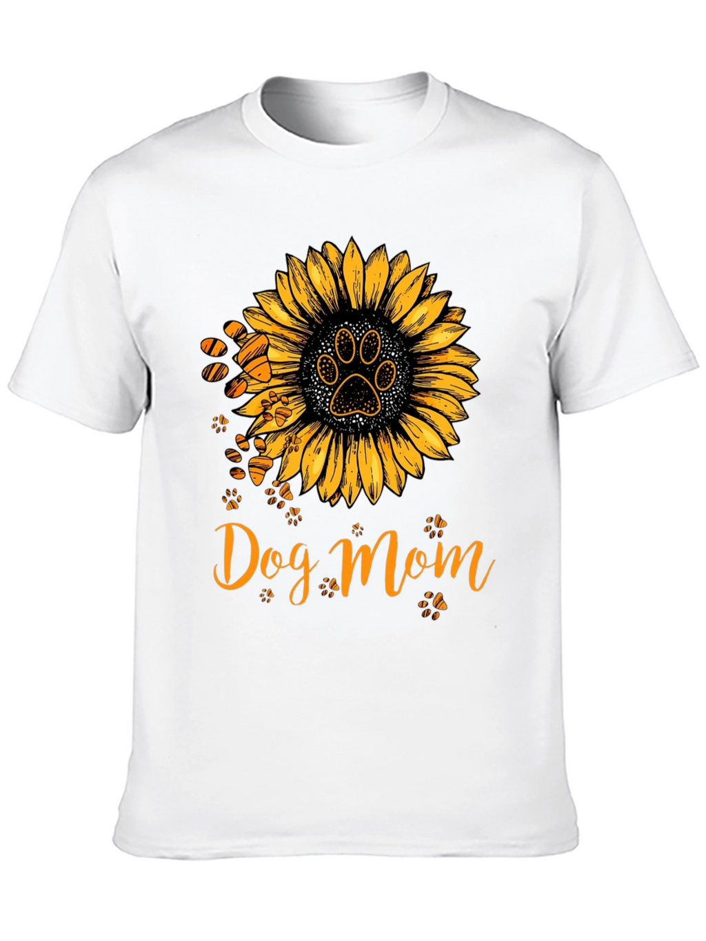 Dog Mom Sunflower Paw Print Graphic Tee
