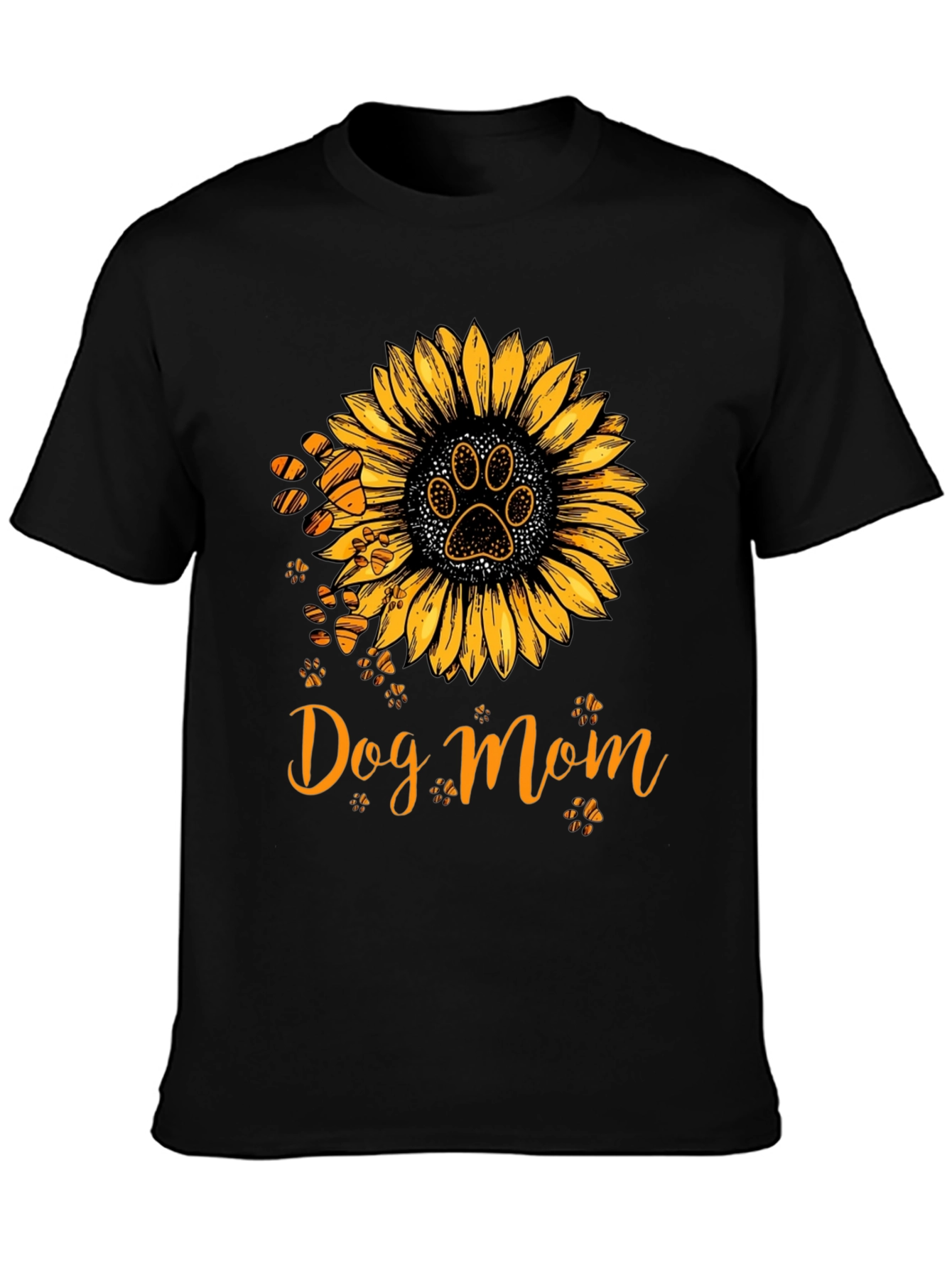 Dog Mom Sunflower Paw Print Graphic Tee