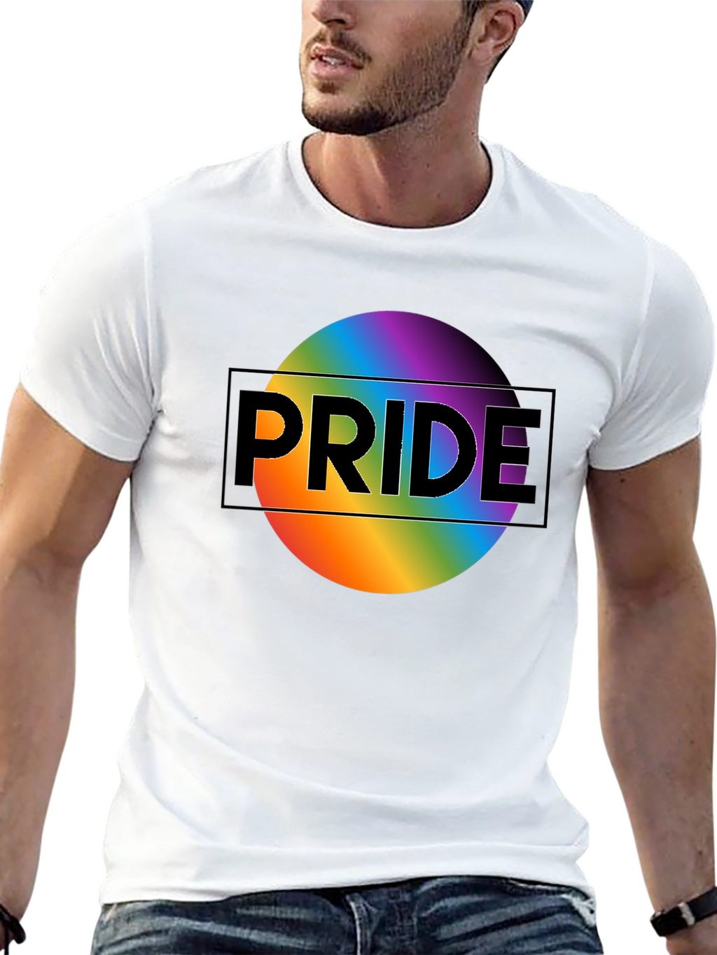 Pride Rainbow Graphic Black T-Shirt