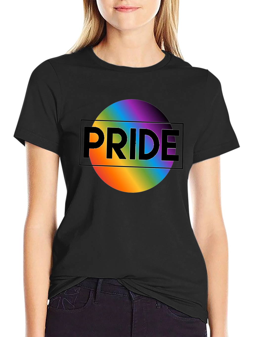 Pride Rainbow Graphic Black T-Shirt