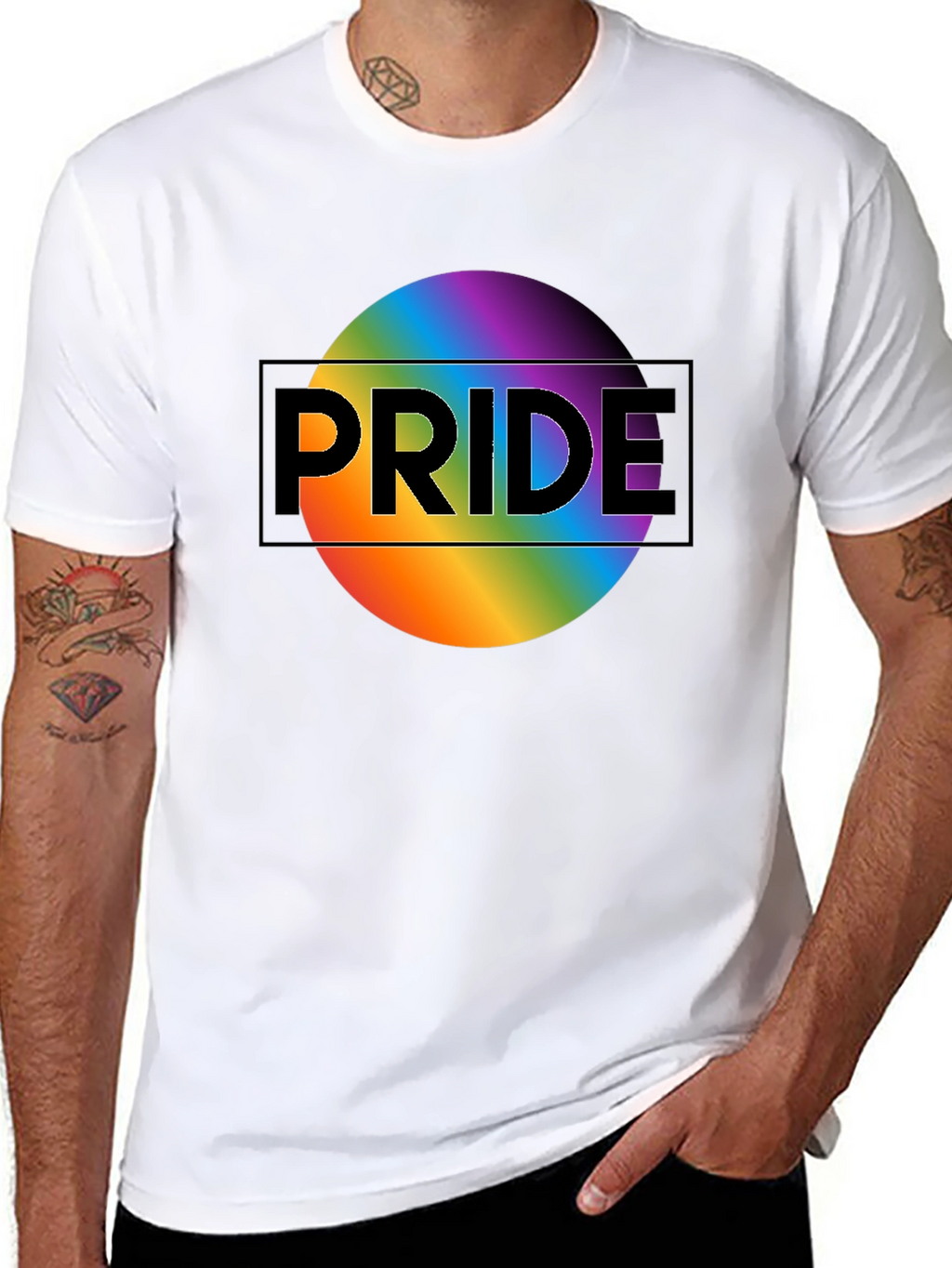 Pride Rainbow Graphic Black T-Shirt
