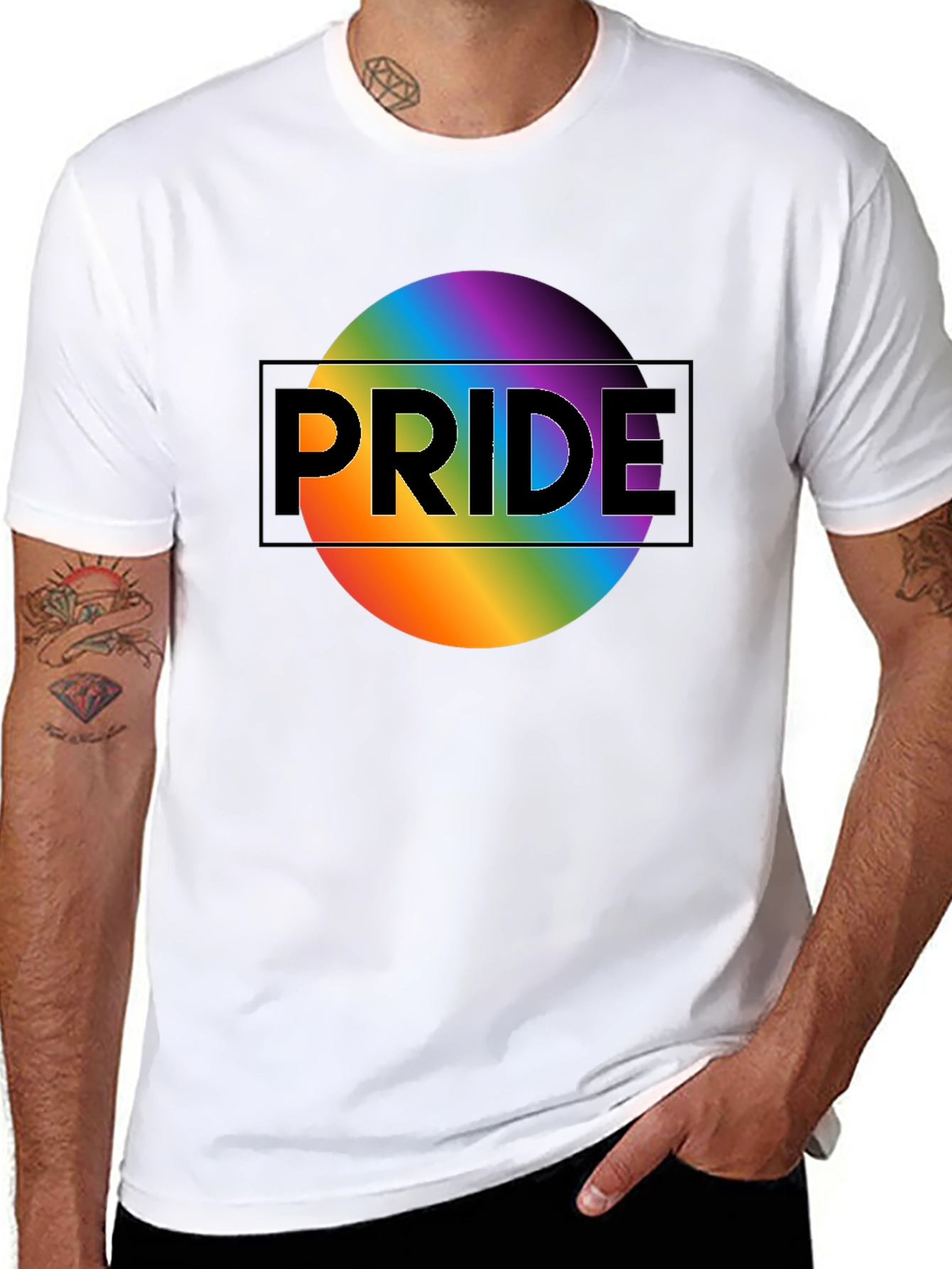 Pride Rainbow Graphic Black T-Shirt