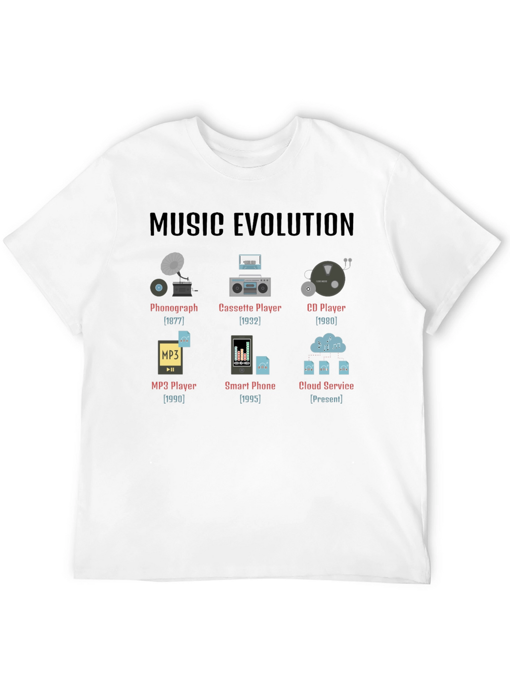 Music Evolution T-Shirt - Black Graphic Tee
