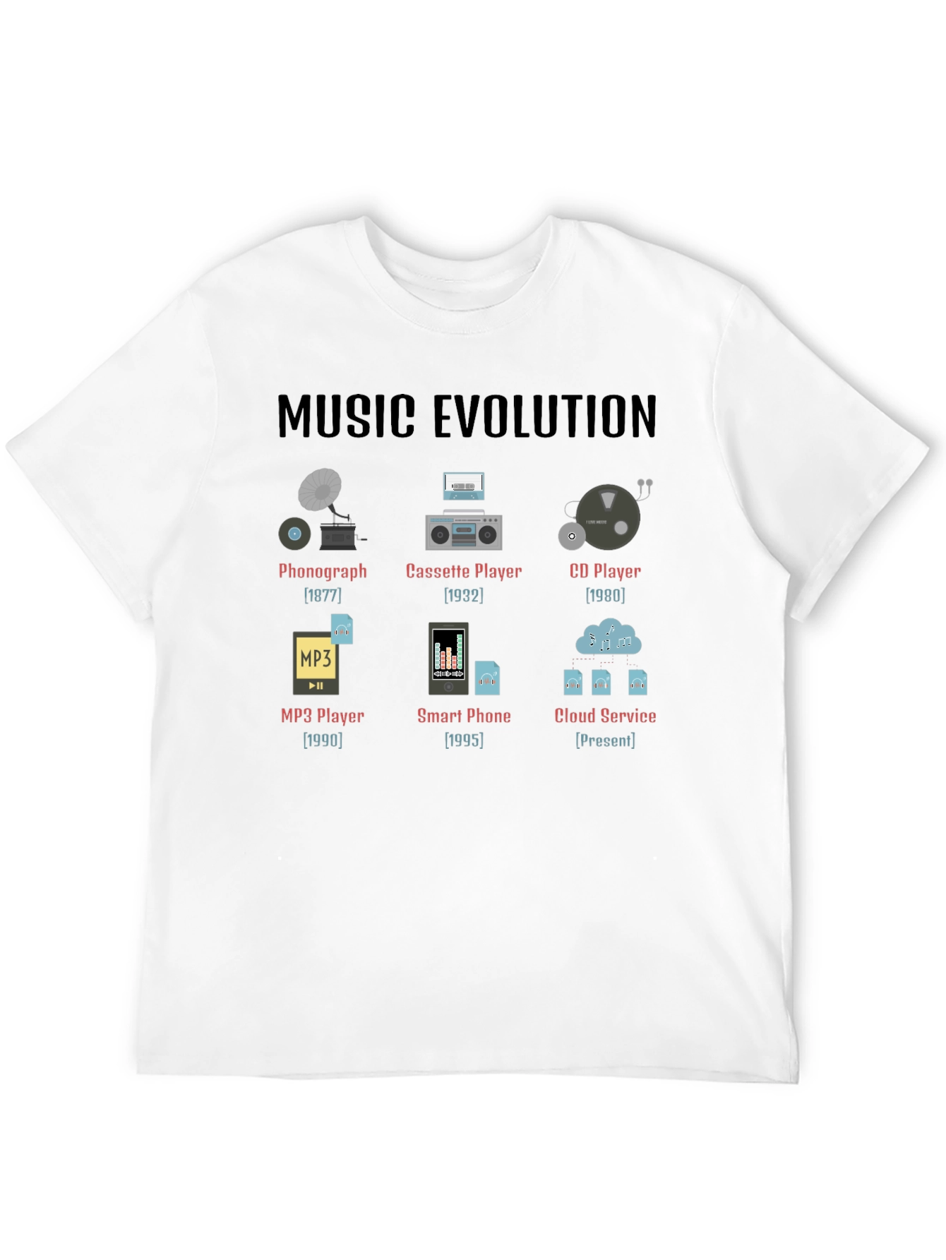 Music Evolution T-Shirt - Black Graphic Tee