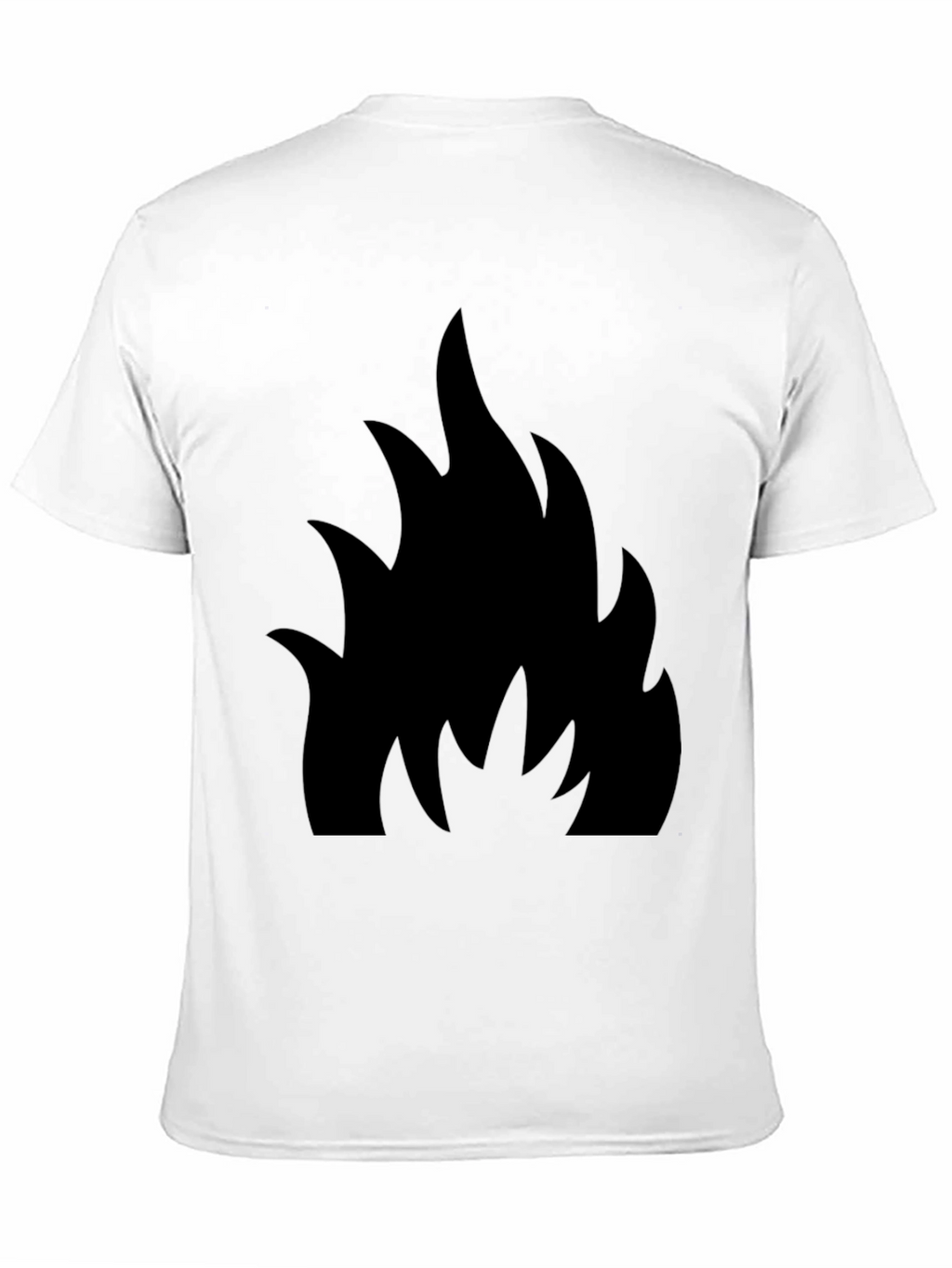 Black T-Shirt with Bold Flame Design