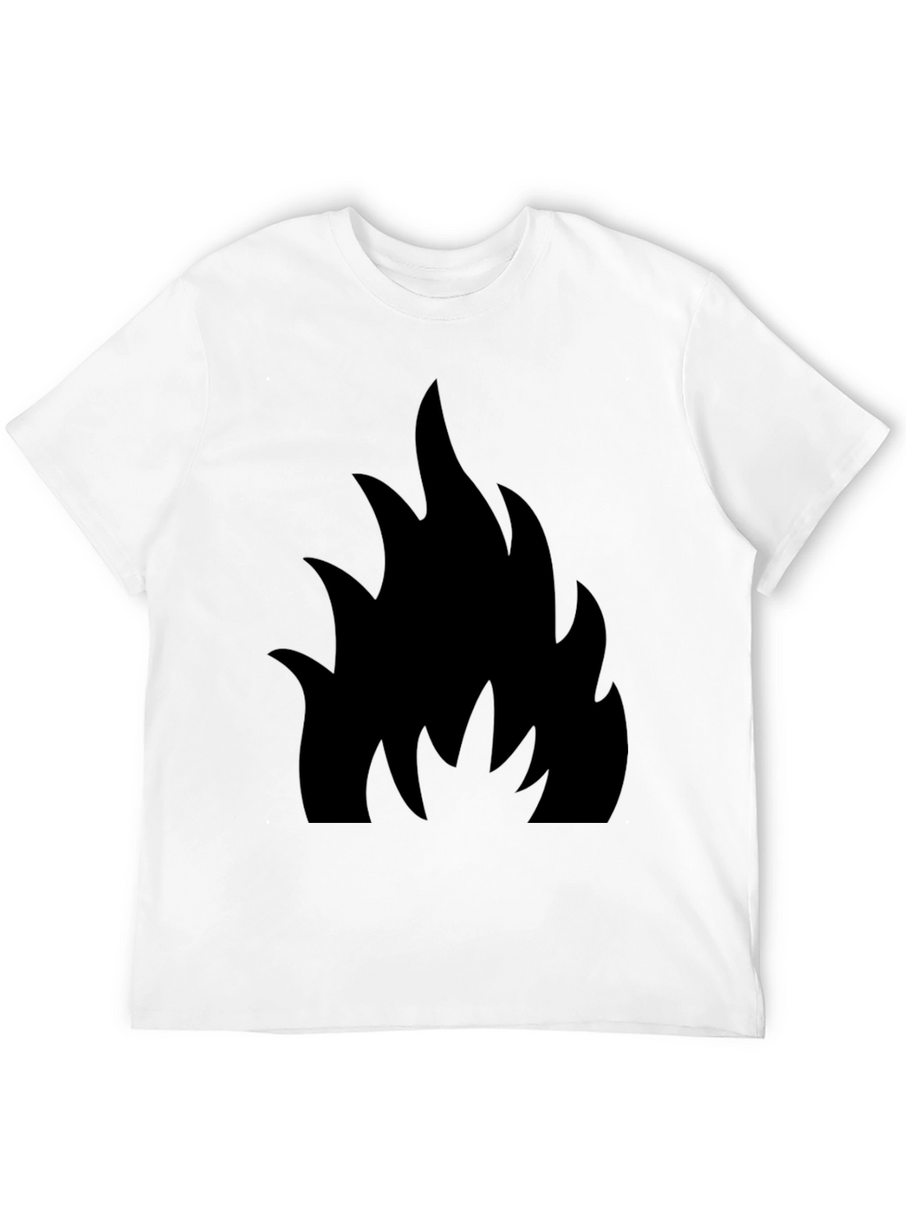 Black T-Shirt with Bold Flame Design