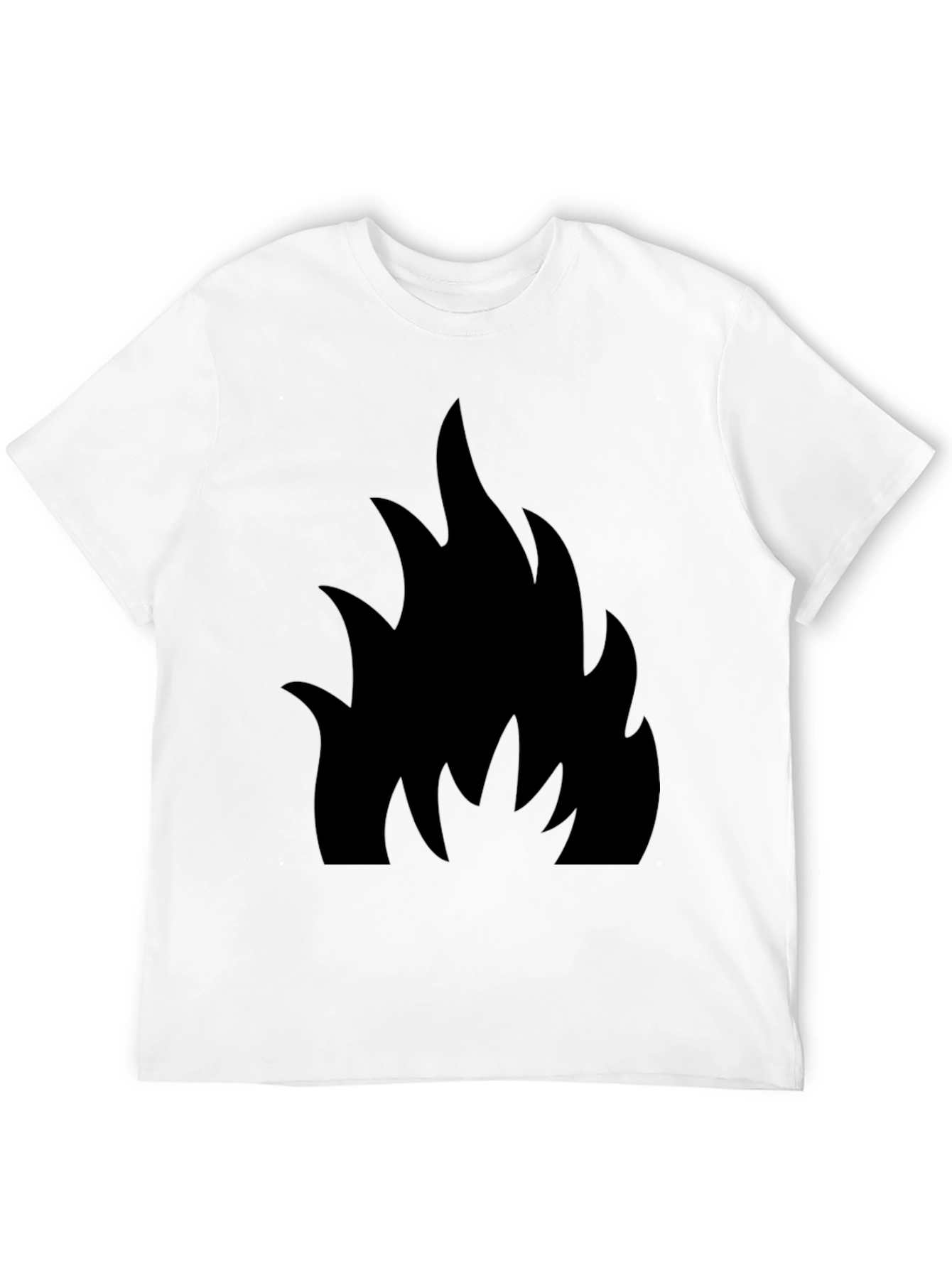 Black T-Shirt with Bold Flame Design