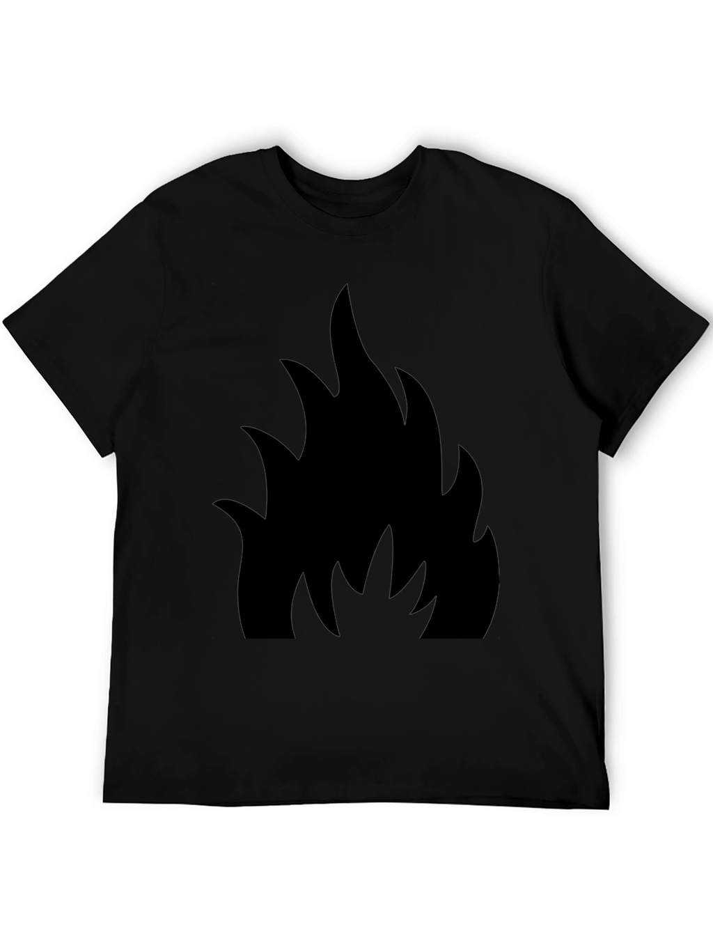 Black T-Shirt with Bold Flame Design