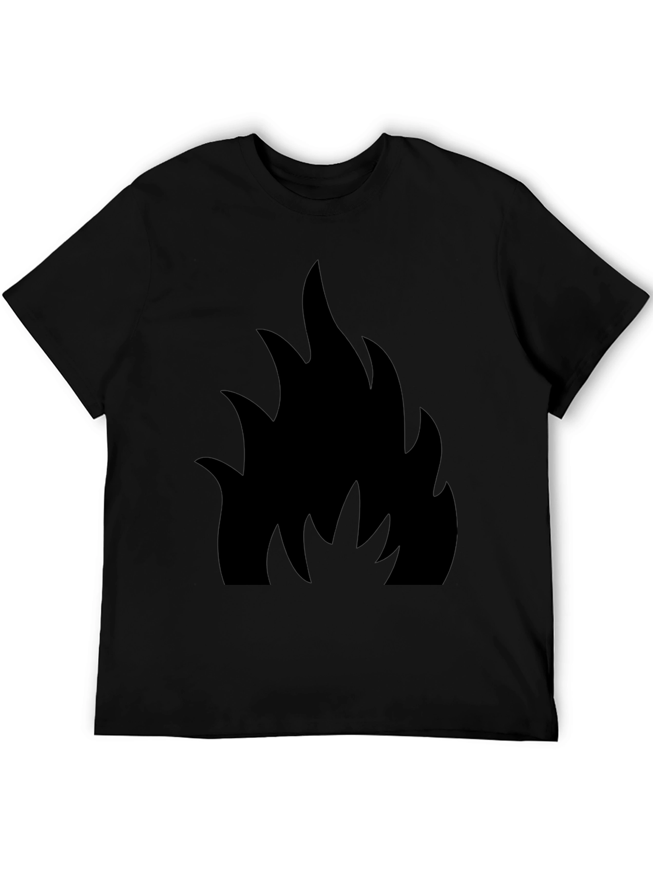 Black T-Shirt with Bold Flame Design