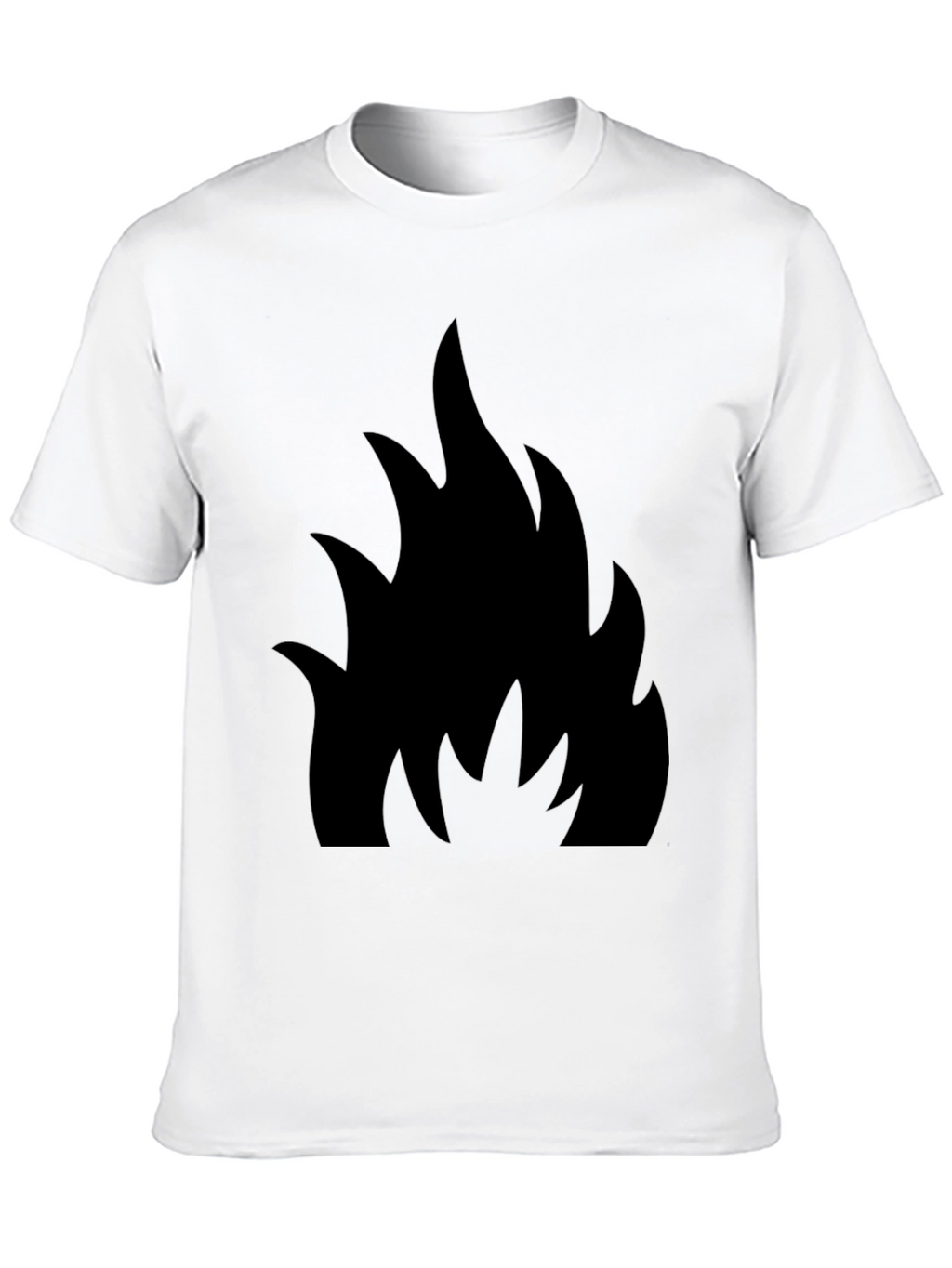 Black T-Shirt with Bold Flame Design